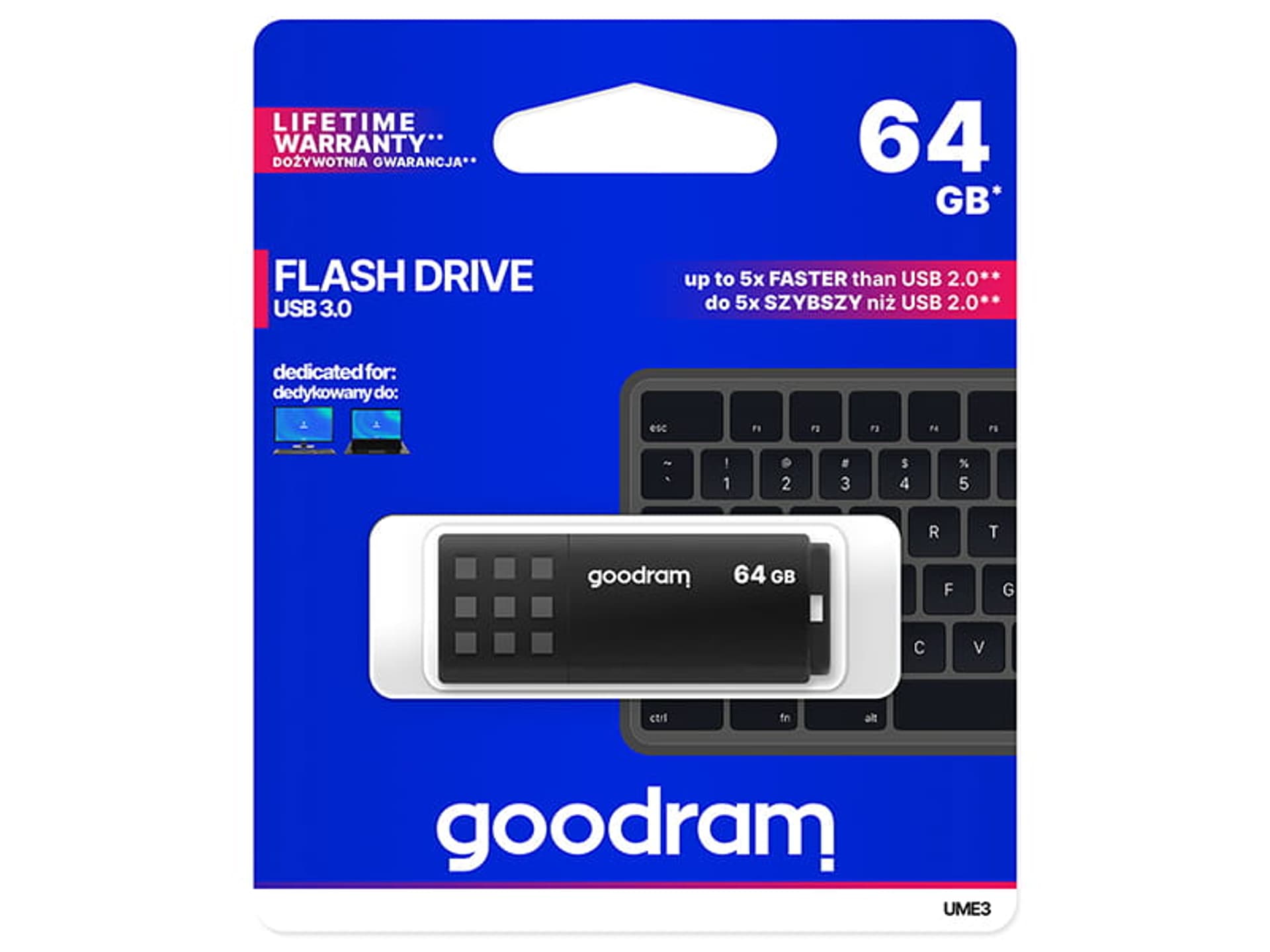 

Pendrive USB 3.0 Goodram UME3 (64 GB)