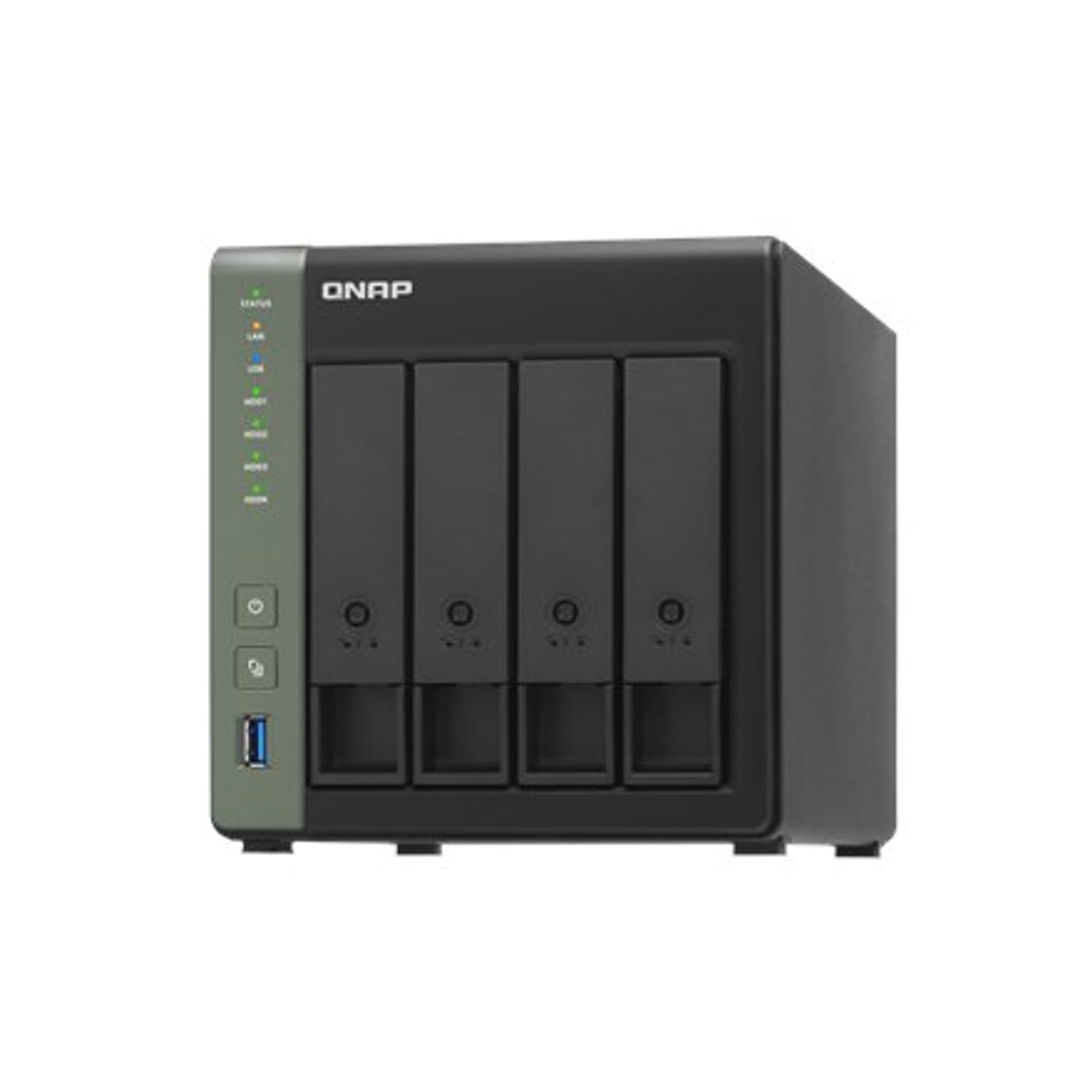 

QNAP 4-Bay QTS NAS TS-431X3-4G Up to 4 HDD/SSD Hot-Swap, AL314 Quad-Core, Processor frequency 1.7 GHz, 4 GB, DDR3L, 1x1GbE, 1x2.