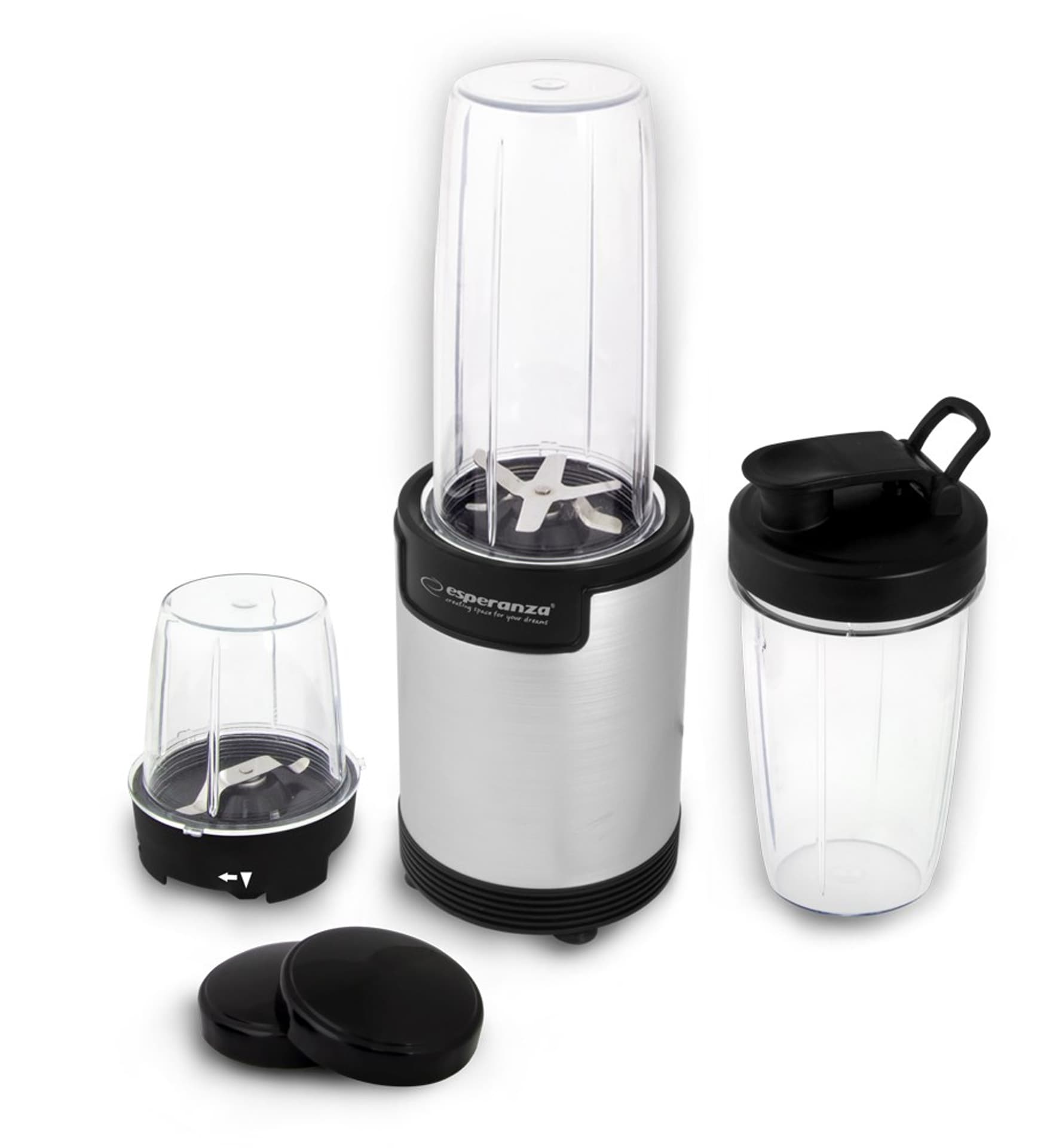 

Blender sportowy do mielenia Esperanza NUTRI BOMB EKM030 (900W; kolor czarno-srebrny)