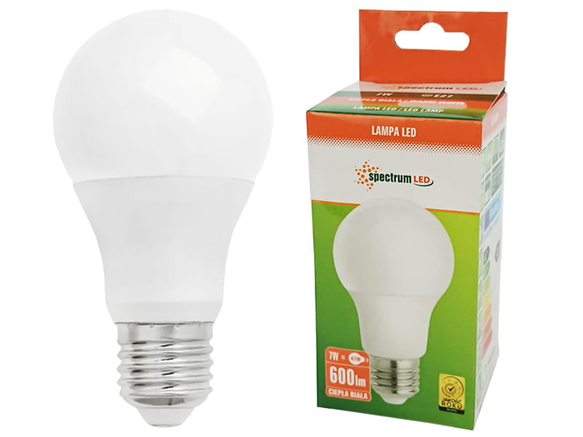 

Żarówka LED 7W E-27 ciepła biała