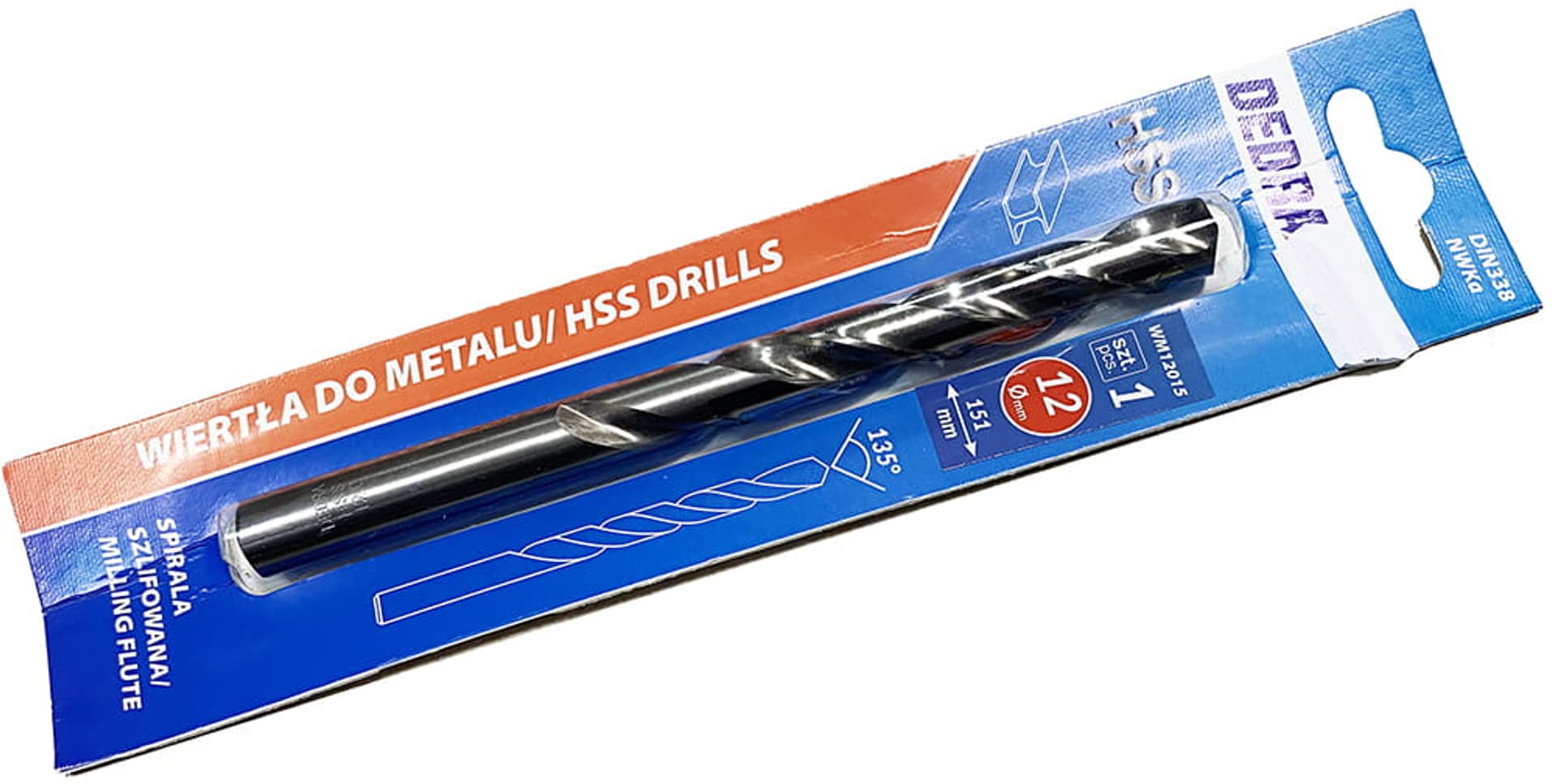 

Wiertło HSS do metalu (śr 12 mm, dł 151 mm, 1 szt)