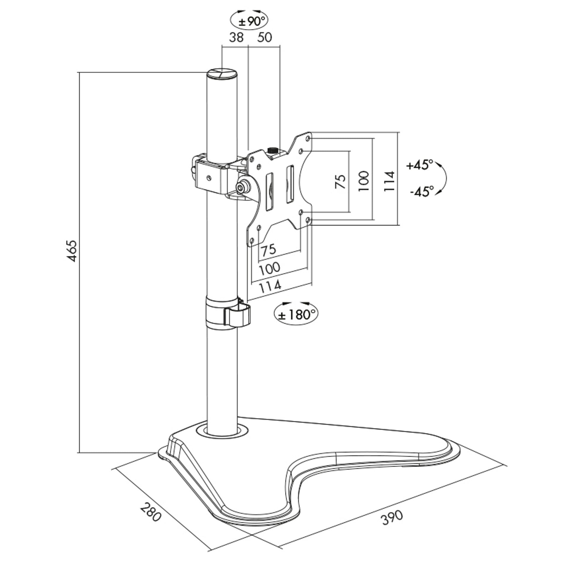 

Logilink Desk Mount, BP0044, 13-32 ", Maksymalna waga (pojemność) 8 kg, Czarny, Pojemność) 8 kg/czarn