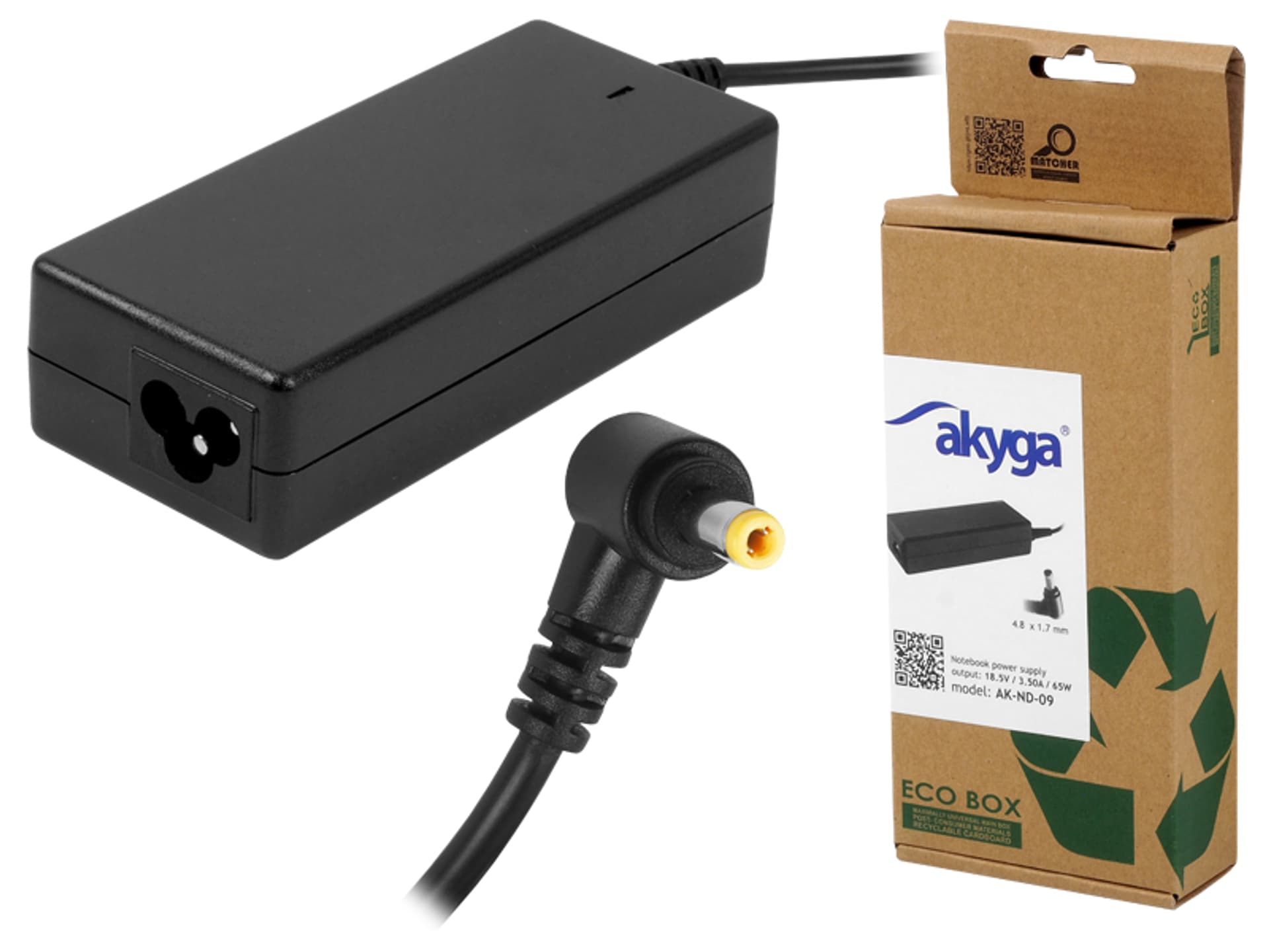 

Zasilacz do laptopa HP 18.5 V, 3.54 A, 65 W, wtyk 1.7 x 4.8 mm. (1LM)