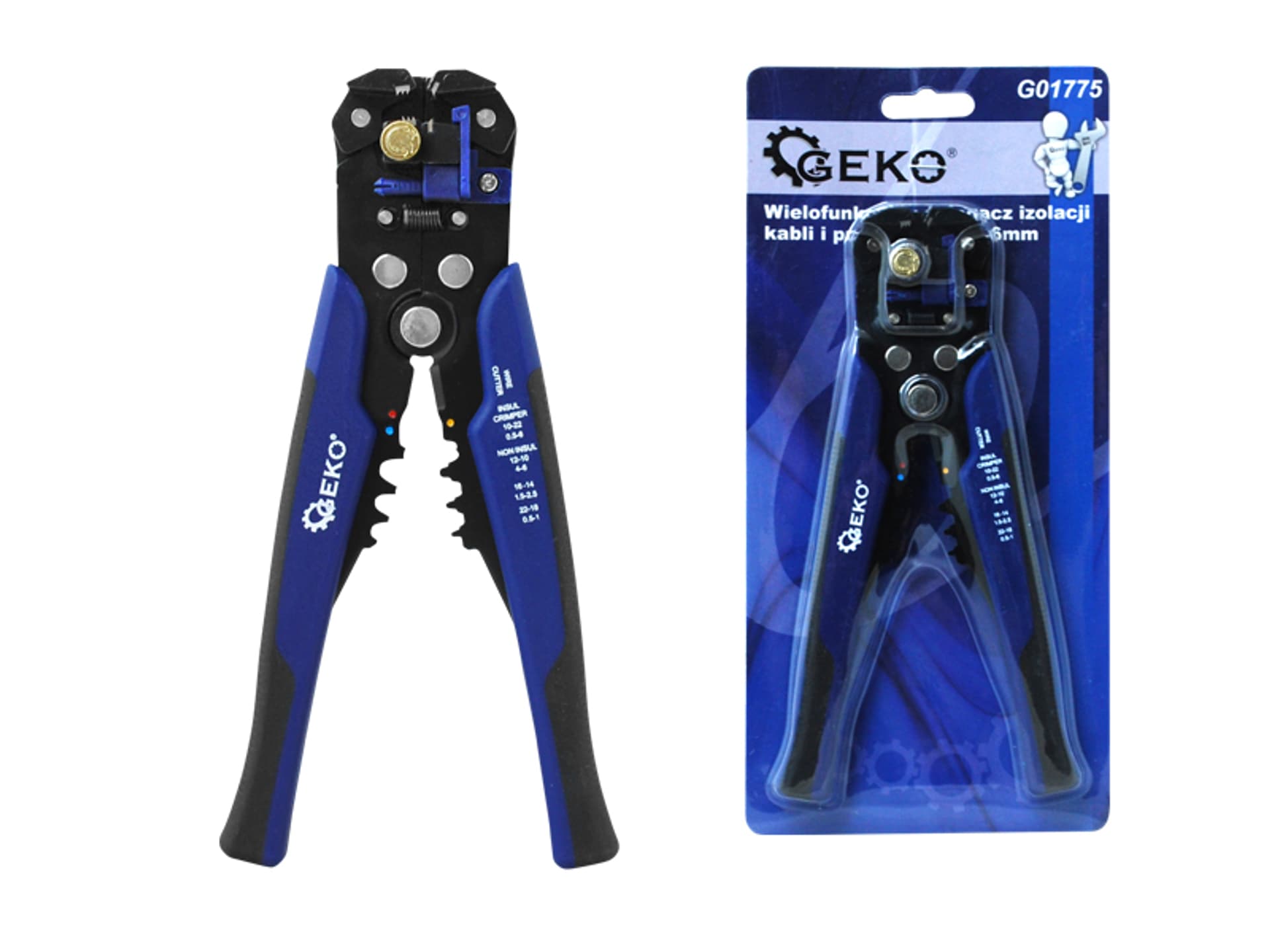 

1 szt. Wielofunkcyjny ściągacz izolacji, 0,2 - 6 mm - Geko G01775.