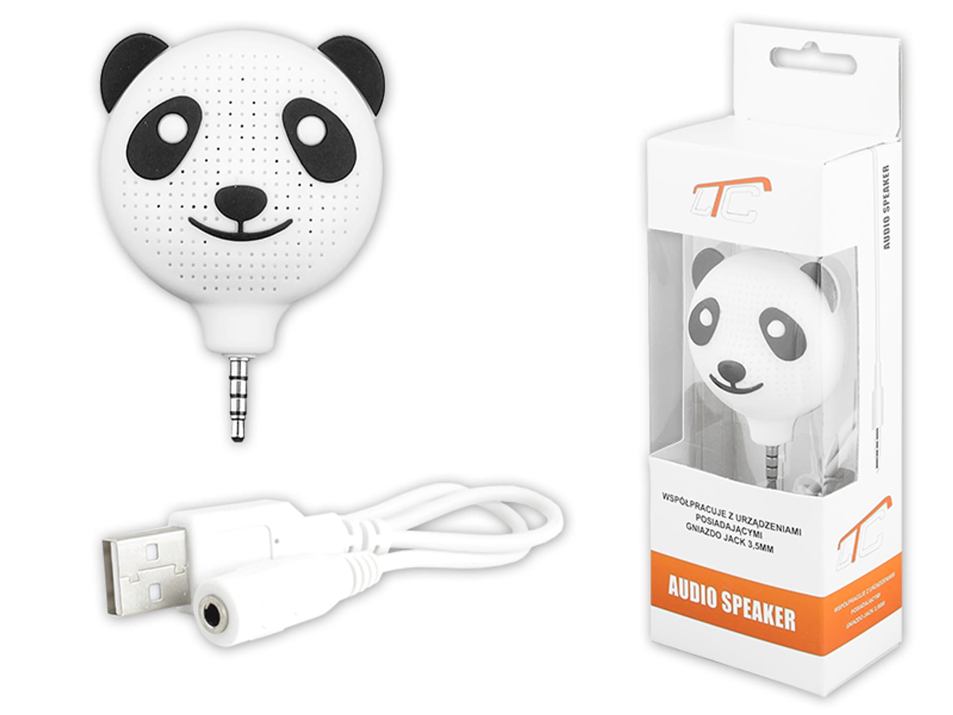 

1 szt. PS Mini głośnik PANDA TEL059, czarny.