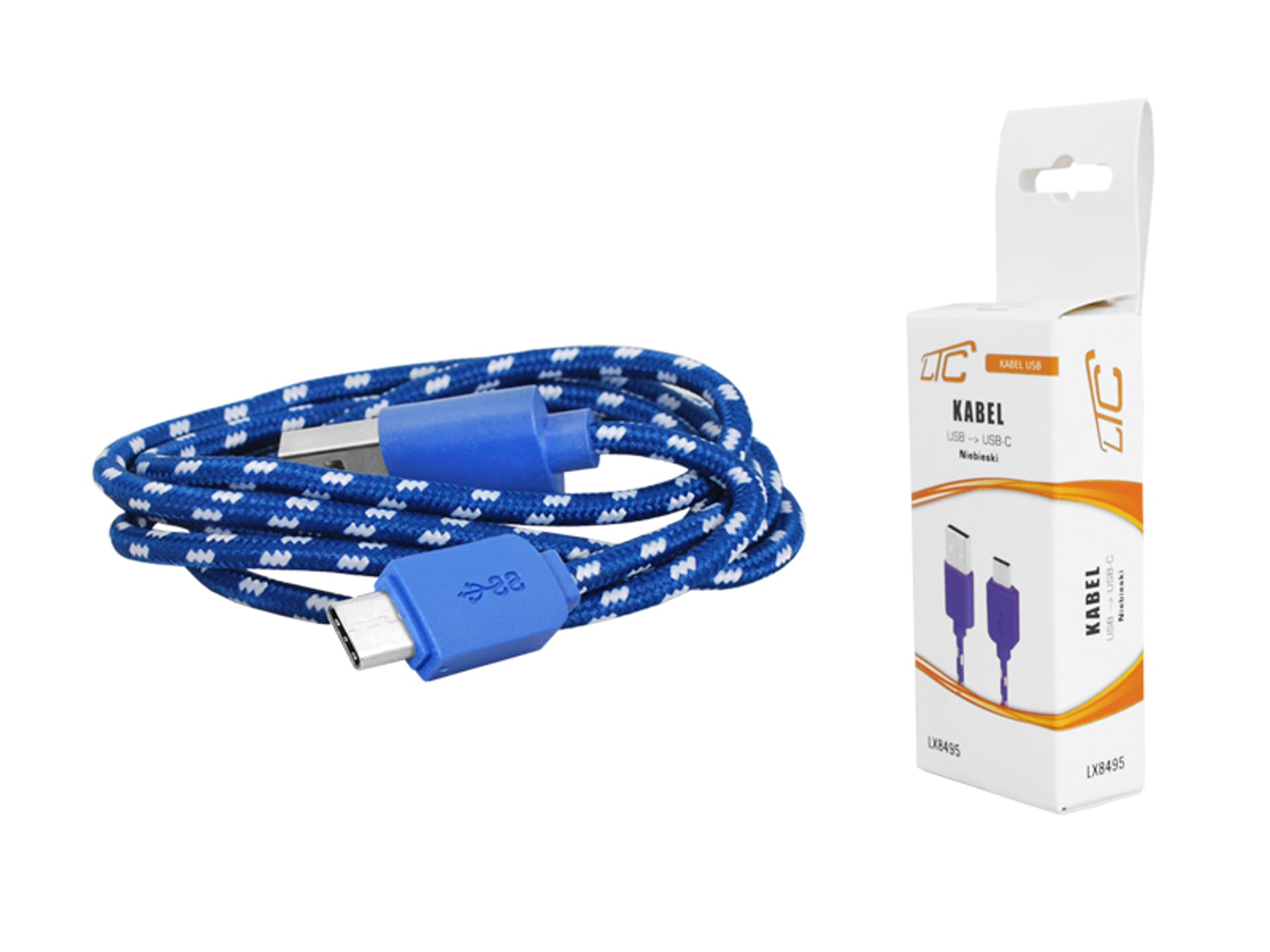 

PS Kabel USB-Type-C, 1m, niebieski. (1LM)