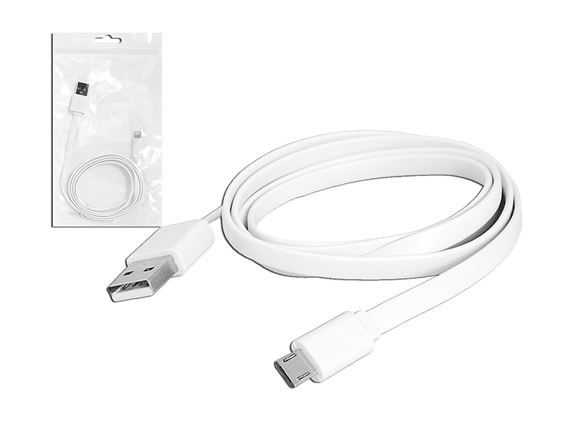 

1 szt. PR Kabel USB - iPhone 8PIN, 1 m, płaski, biały.
