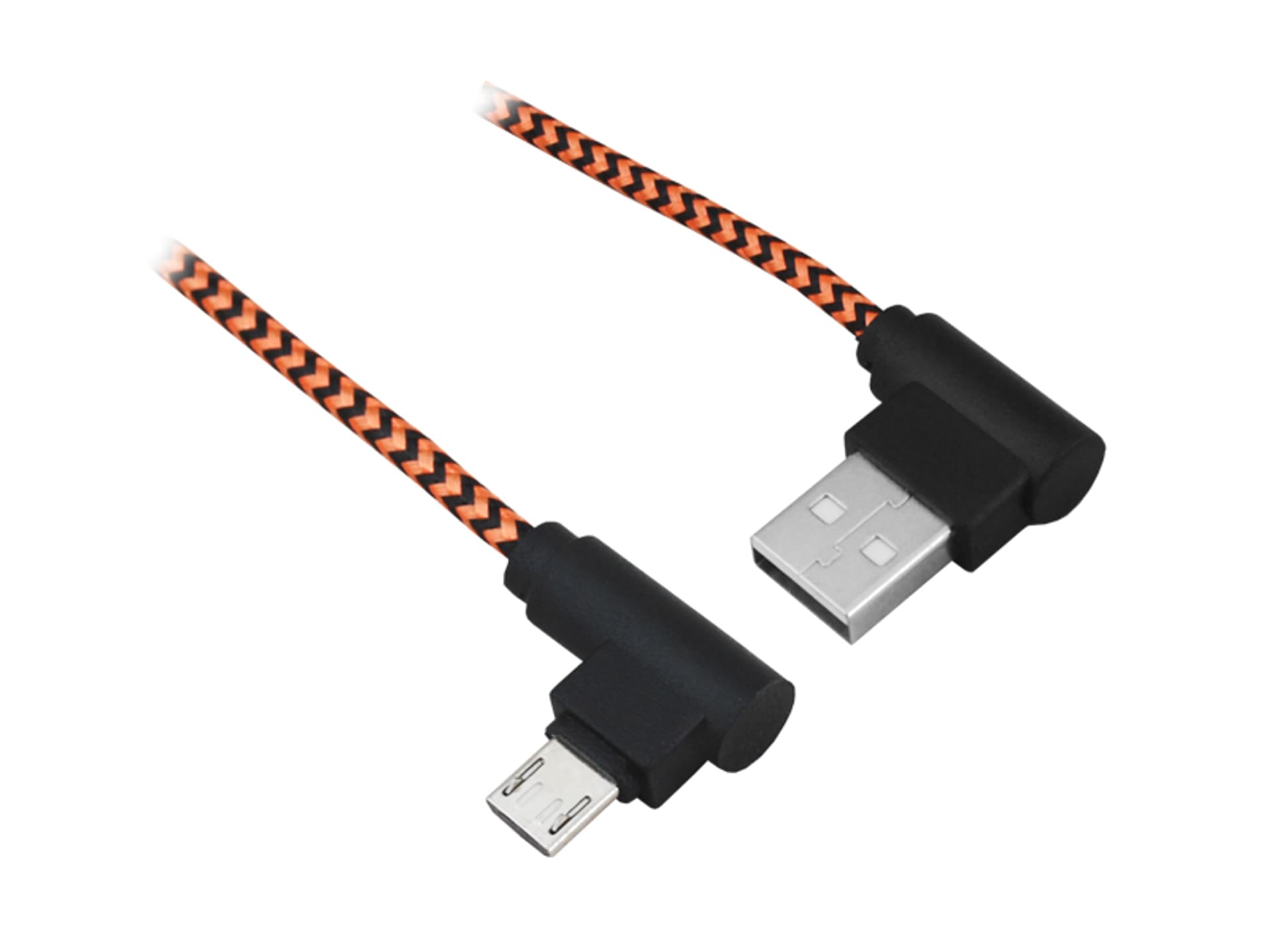 

1 szt. PS Kabel USB-microUSB, wtyk kątowy, 2m, czarny.