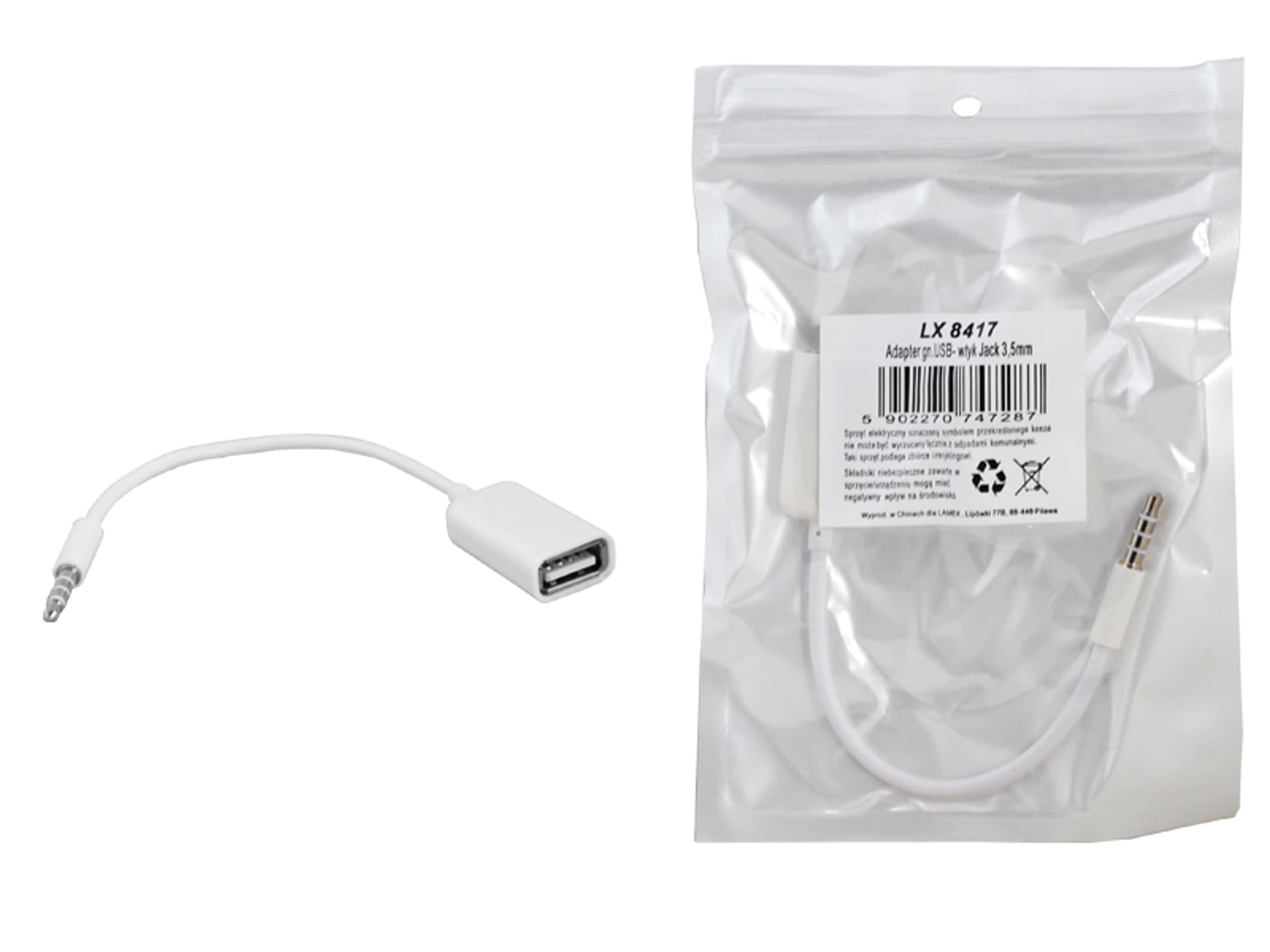 

1 szt. Adapter gniazdo USB - wtyk Jack 3,5mm.