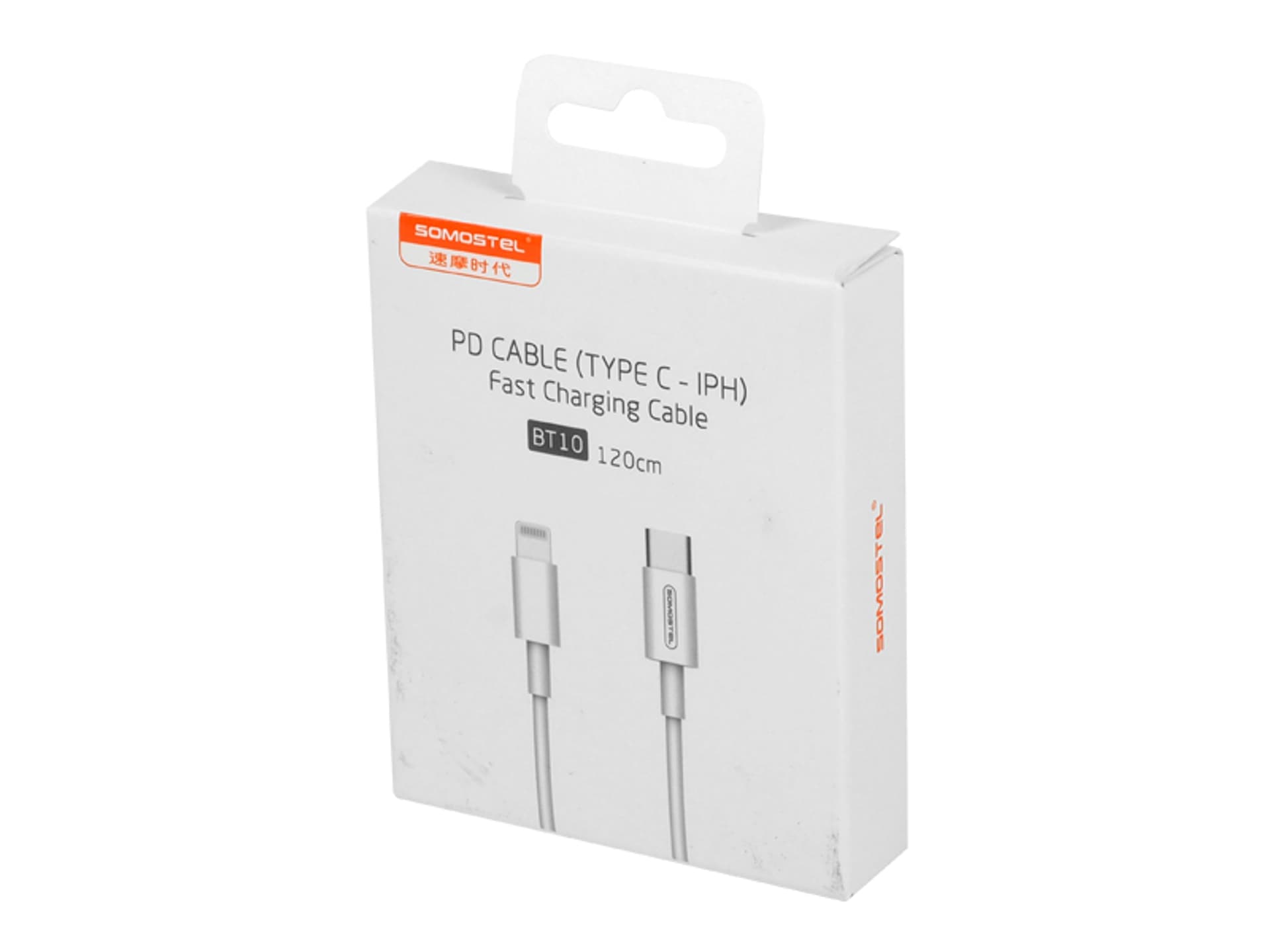 

1 szt. Kabel USB iPhone, 5 A, 18 W, Somostel SMS-BT10, 1.2 m, PD, USB-C - Lightning, biały.