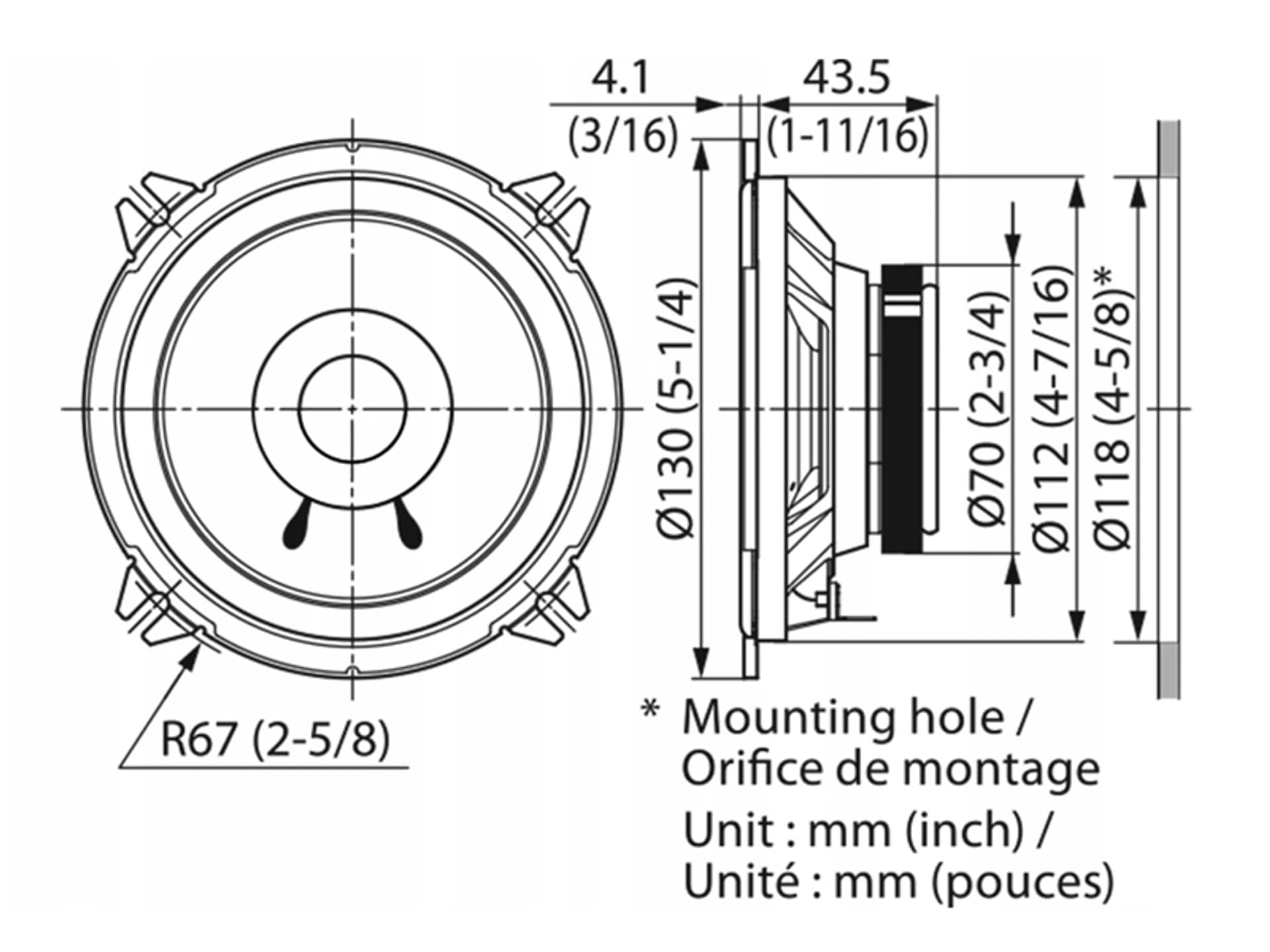 

Głośniki samochodowe KENWOOD KFC-S1356 130 mm. (1LM)