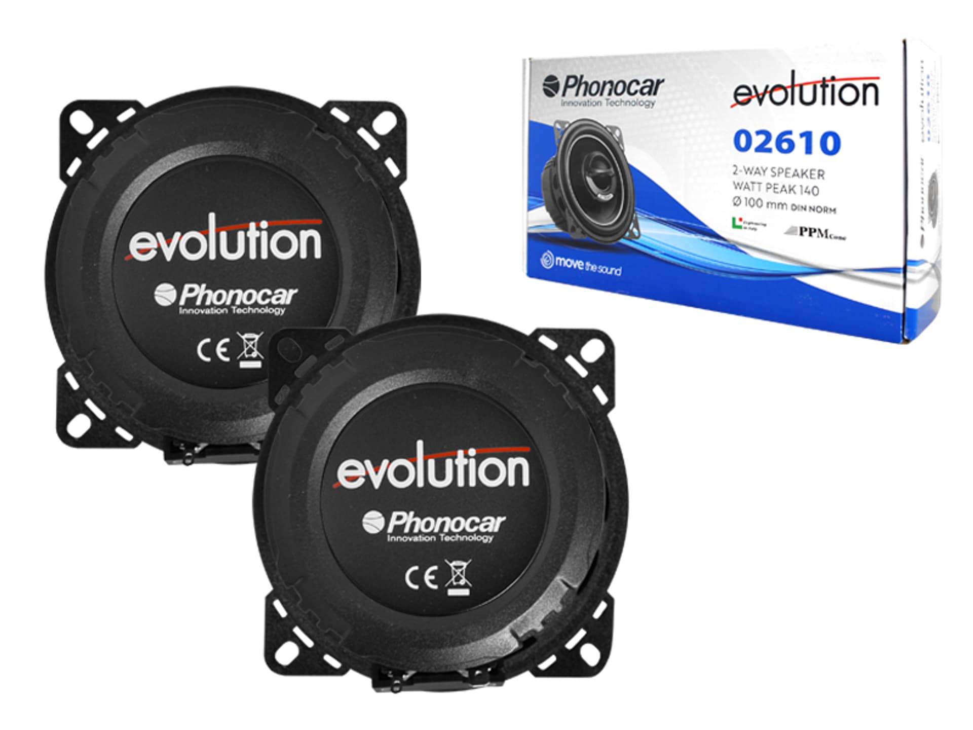 

1 kpl. Głośniki PHONOCAR 2610 100mm 2WAY/70W EVOLUTION-Line