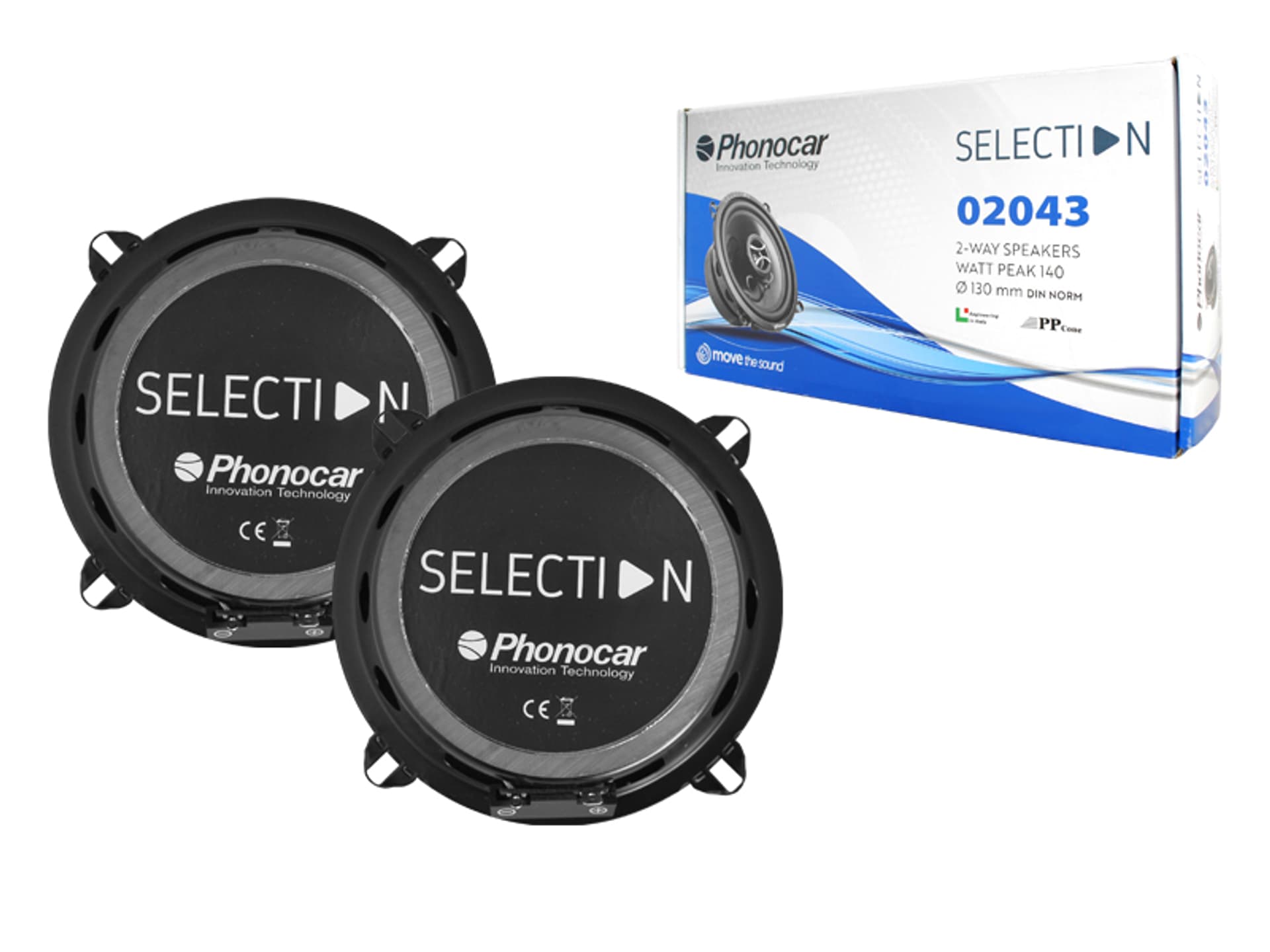 

1 kpl. Głośniki PHONOCAR 2043 130mm, 2WAY/70W, SELECTION-Line.