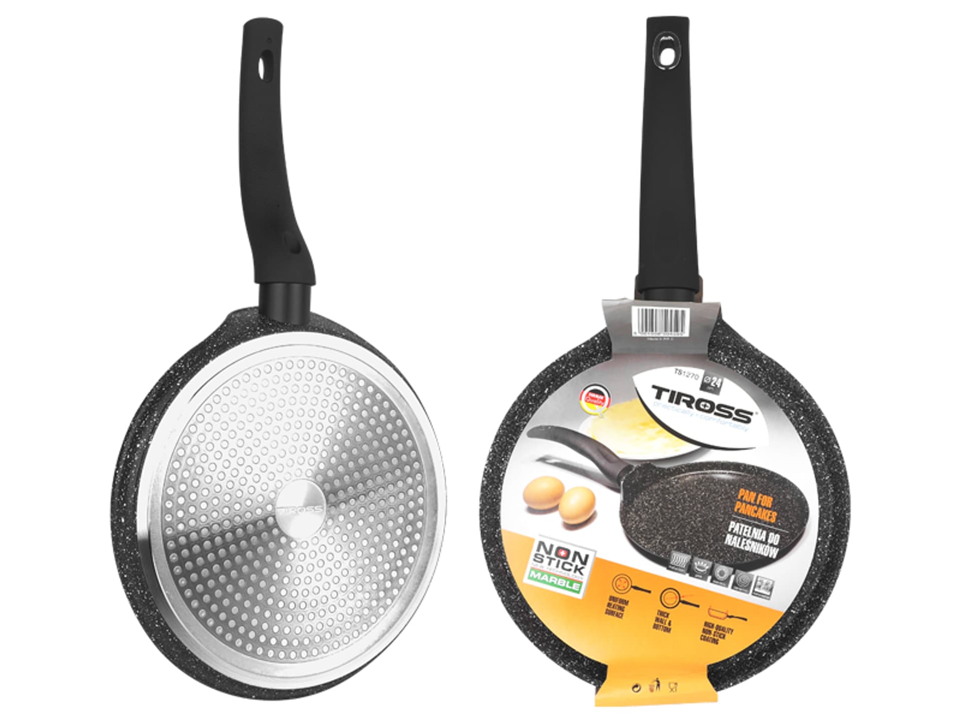 

1 szt. Patelnia do naleśników 24cm TS-1270 powłoka marmurowa, wszystkie rodzaje kuchenek.