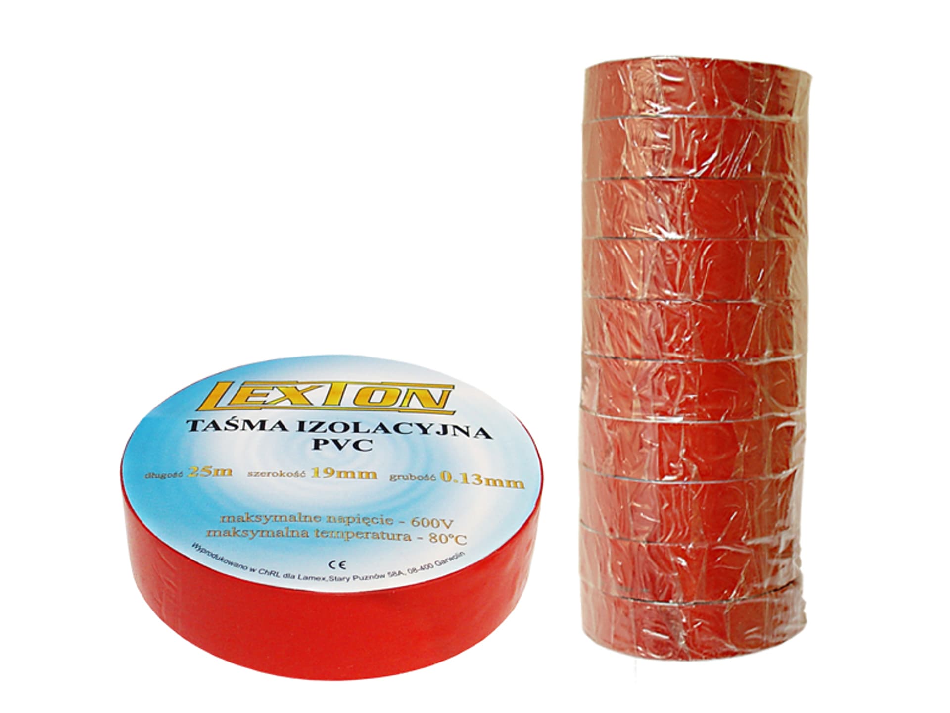 

Taśma izolacyjna Lexton, czerwona, 25 m. (1LM)