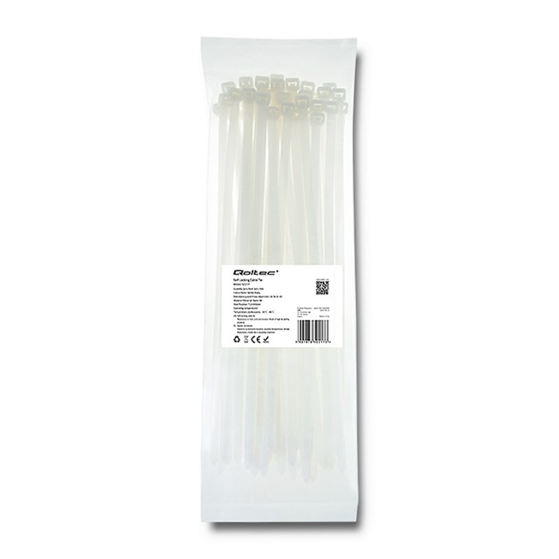 

Opaski zaciskowe 7.2x300mm, nylon UV, 50szt., białe