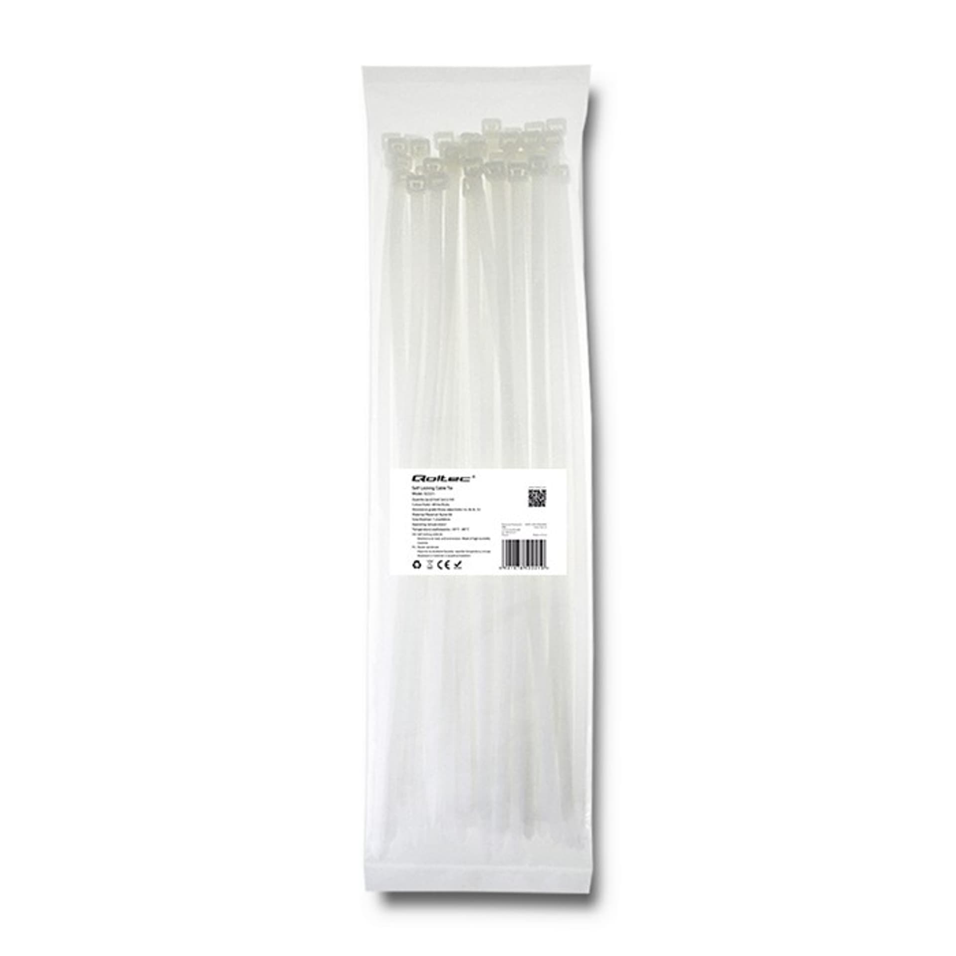 

Opaski zaciskowe 7.2x400mm, nylon UV, 50szt., białe