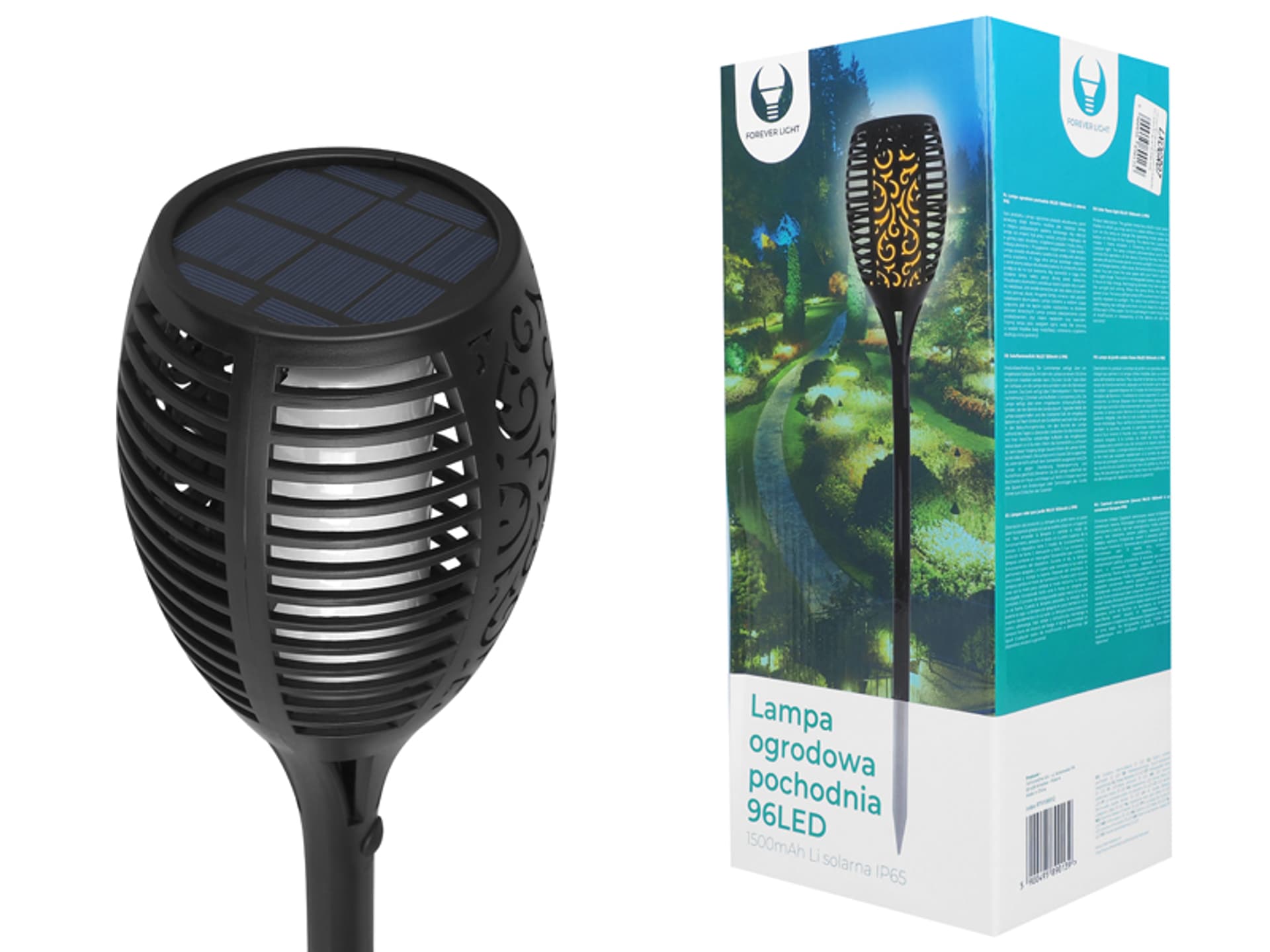 

Lampa ogrodowa pochodnia duża 96 x LED, 1500 mAh, solarna, IP65, NEW. (1LM)