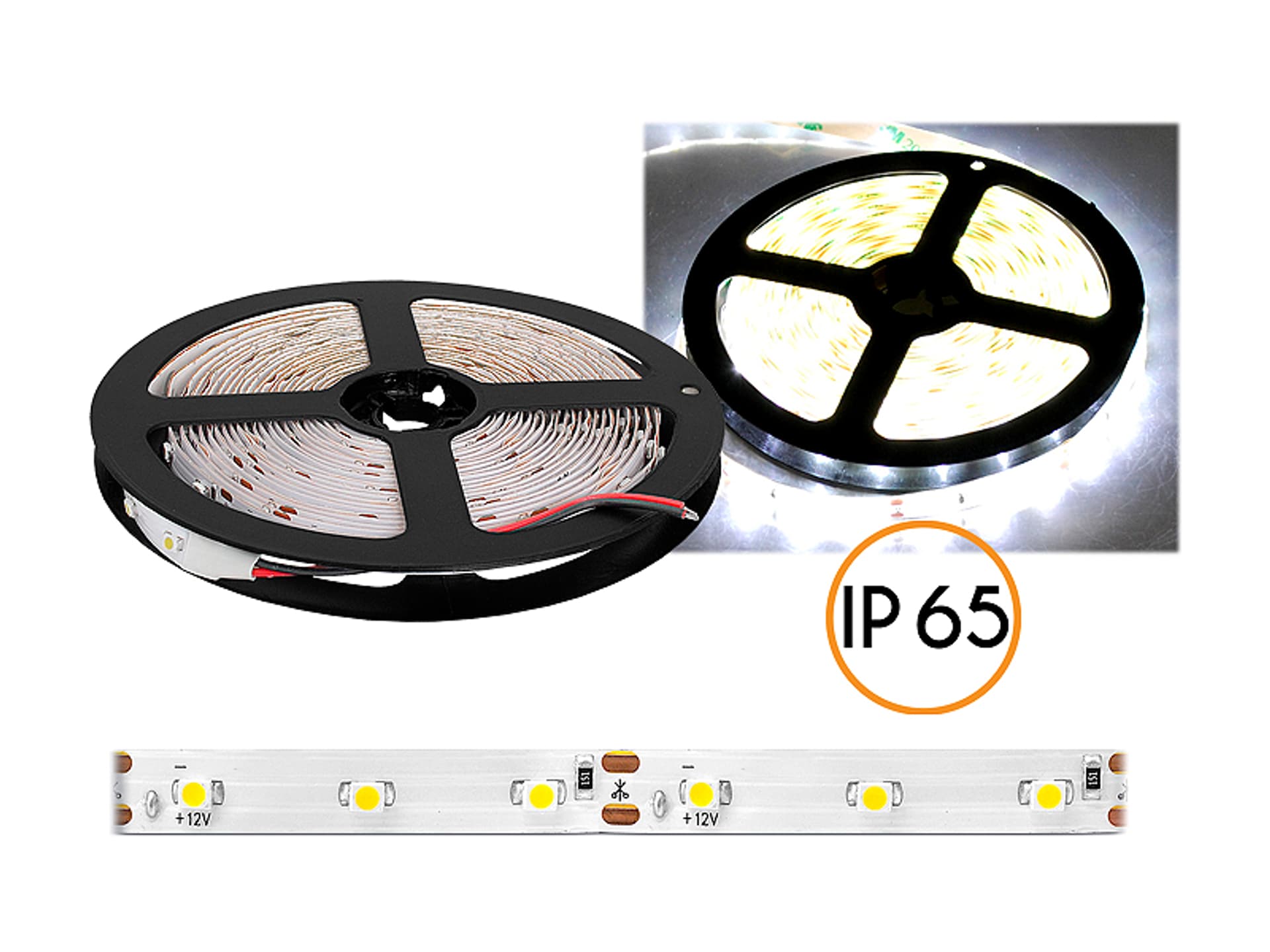 

1 rol. PS Sznur diodowy ECO wodoodporny, światło naturalne białe (4000K), 300 diod, 5m, białe podłoże, SMD2835, IP65., 4000k)/300 diod/białe podłoże/smd2835/ip65