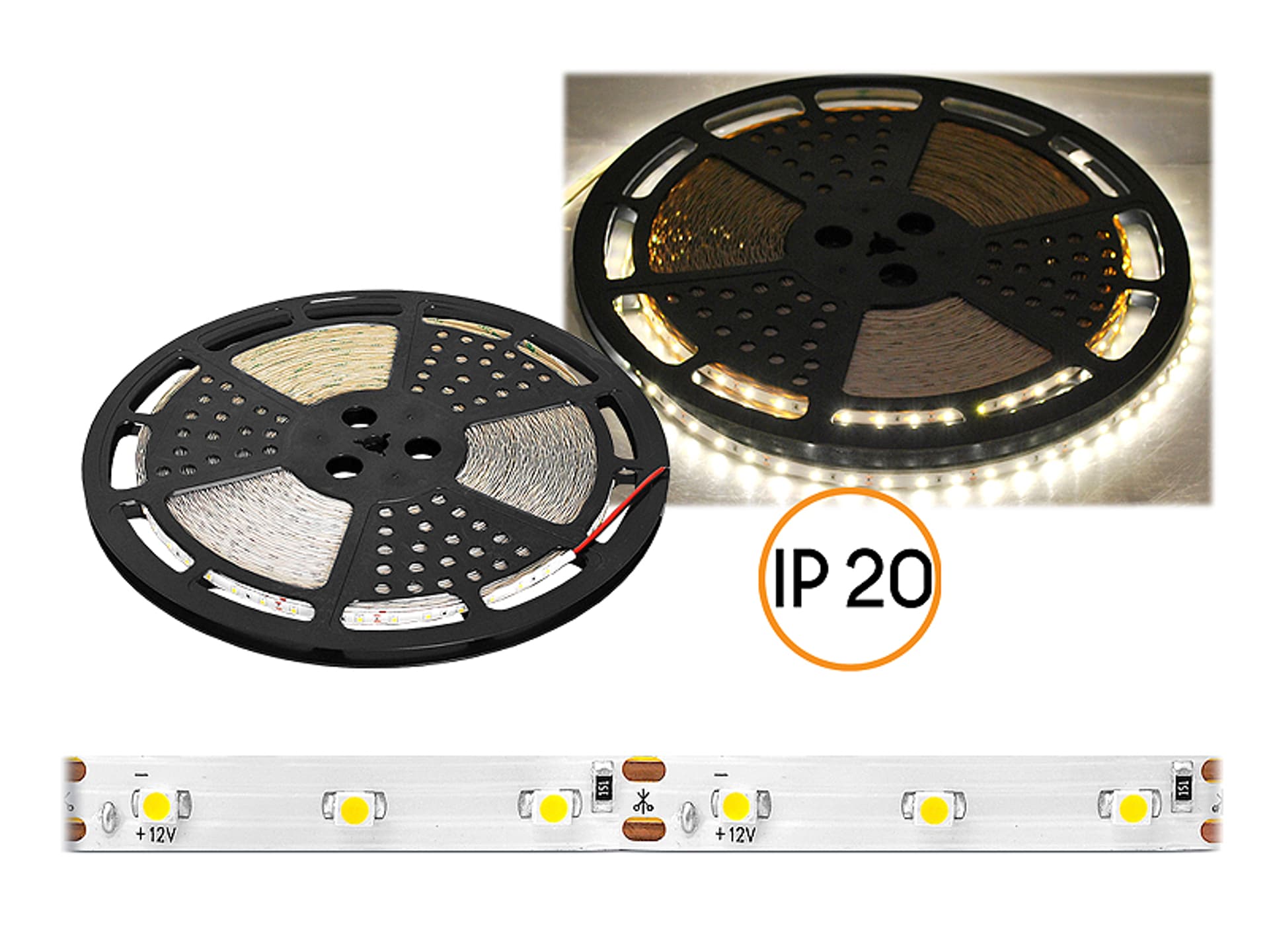 

1 rol. PS Sznur diodowy ECO IP20, światło naturalne białe, 60diod/m, 50m, białe podłoże, SMD2835.