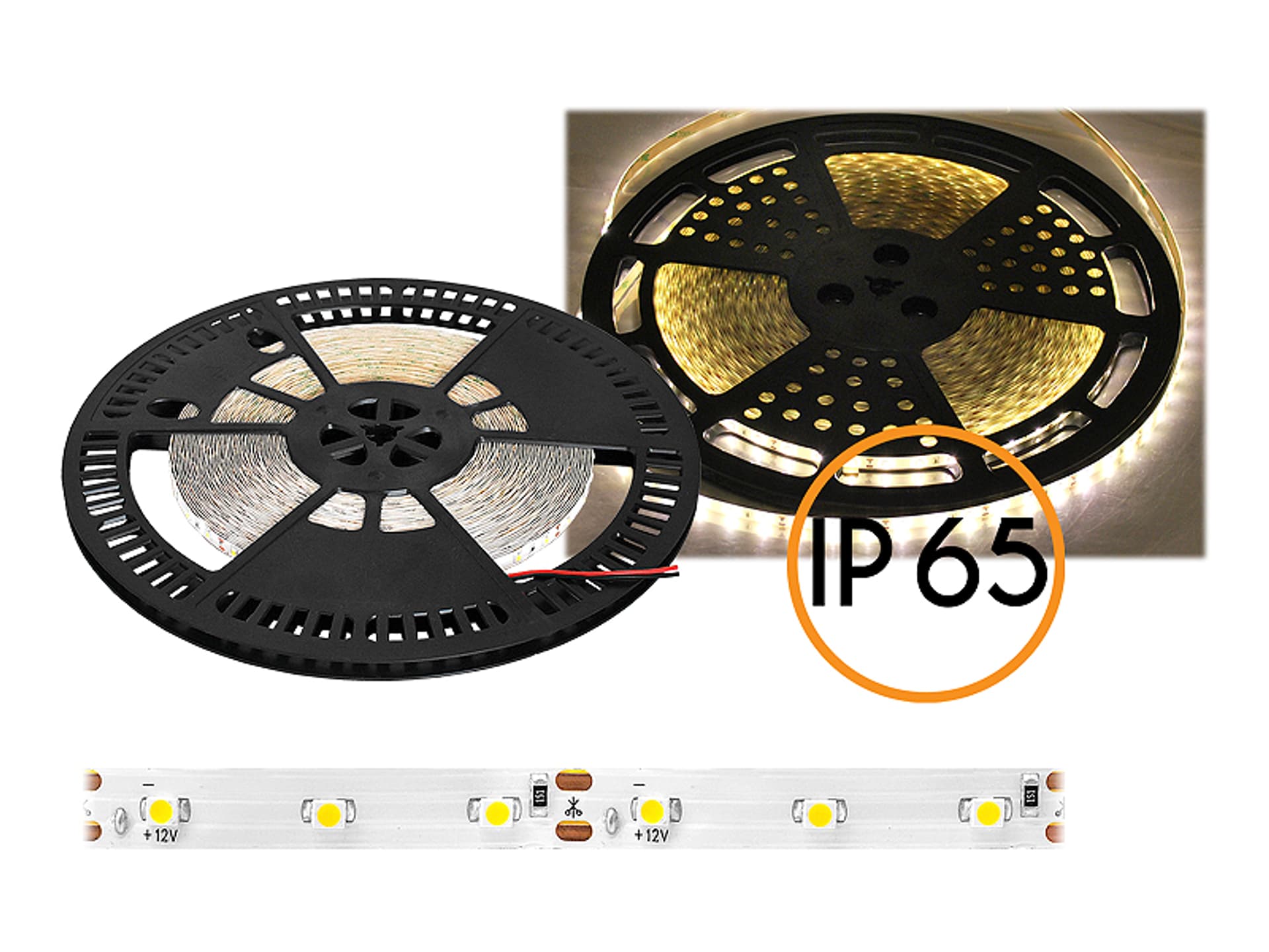 

1 rol. PS Sznur diodowy ECO IP65, światło zimne białe, 60diod/m, 25m, białe podłoże, SMD2835.