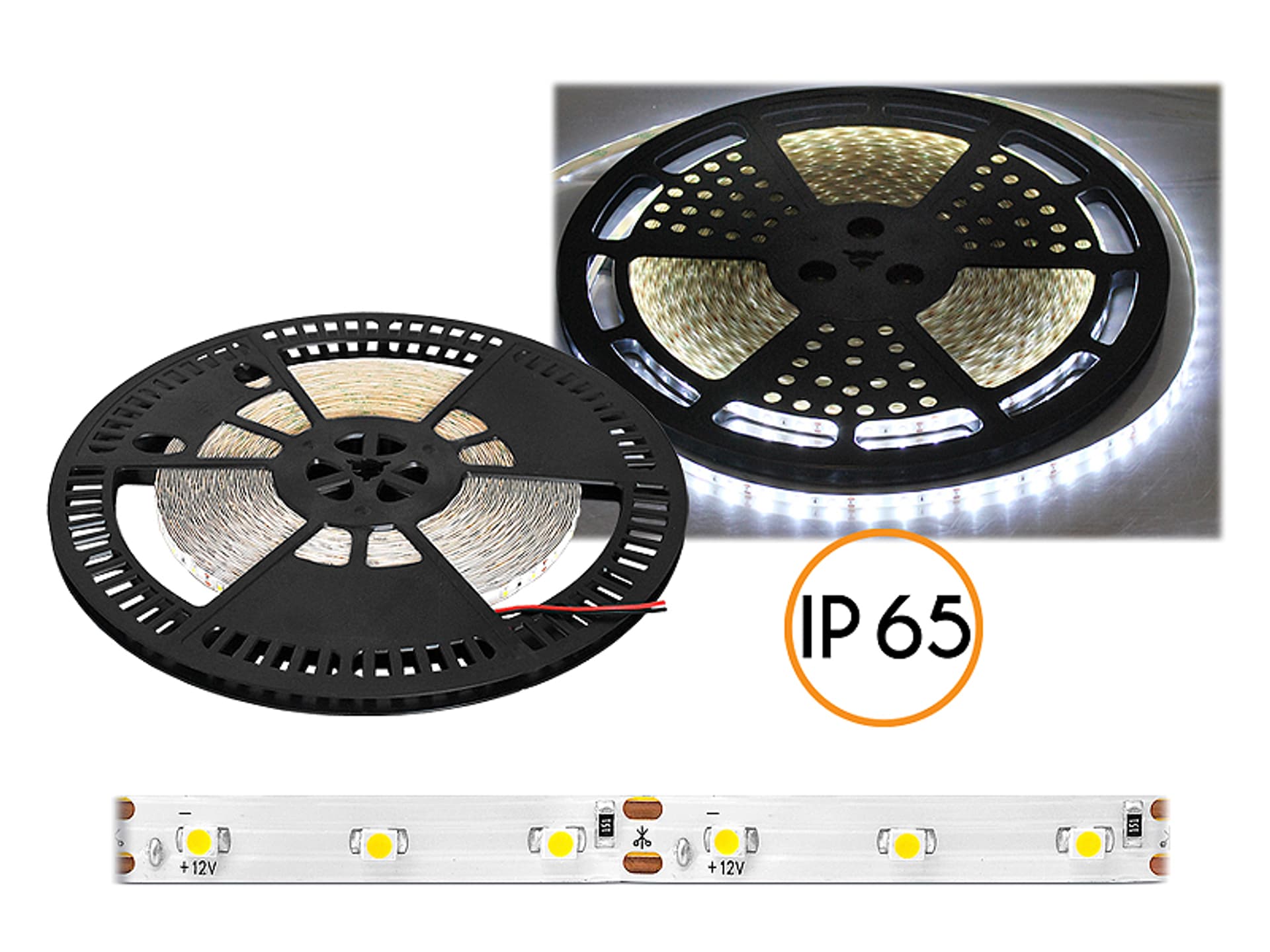 

1 rol. PS Sznur diodowy ECO IP65, światło ciepłe białe, 60diod/m, 25m, białe podłoże, SMD2835.