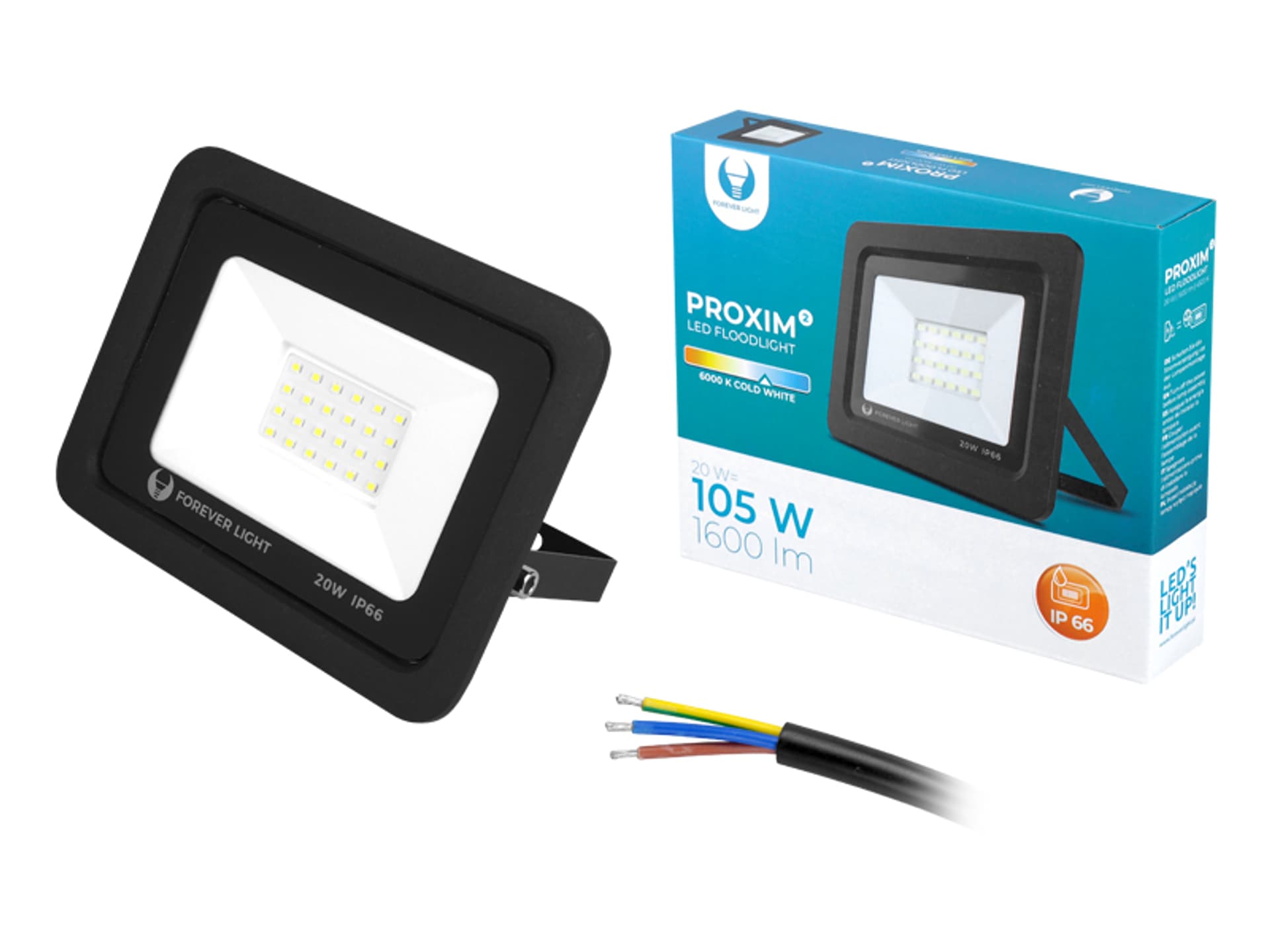 

1 szt. PS Naświetlacz Proxim II Slim LED SMD, 20 W, 6000 K, biały zimny.