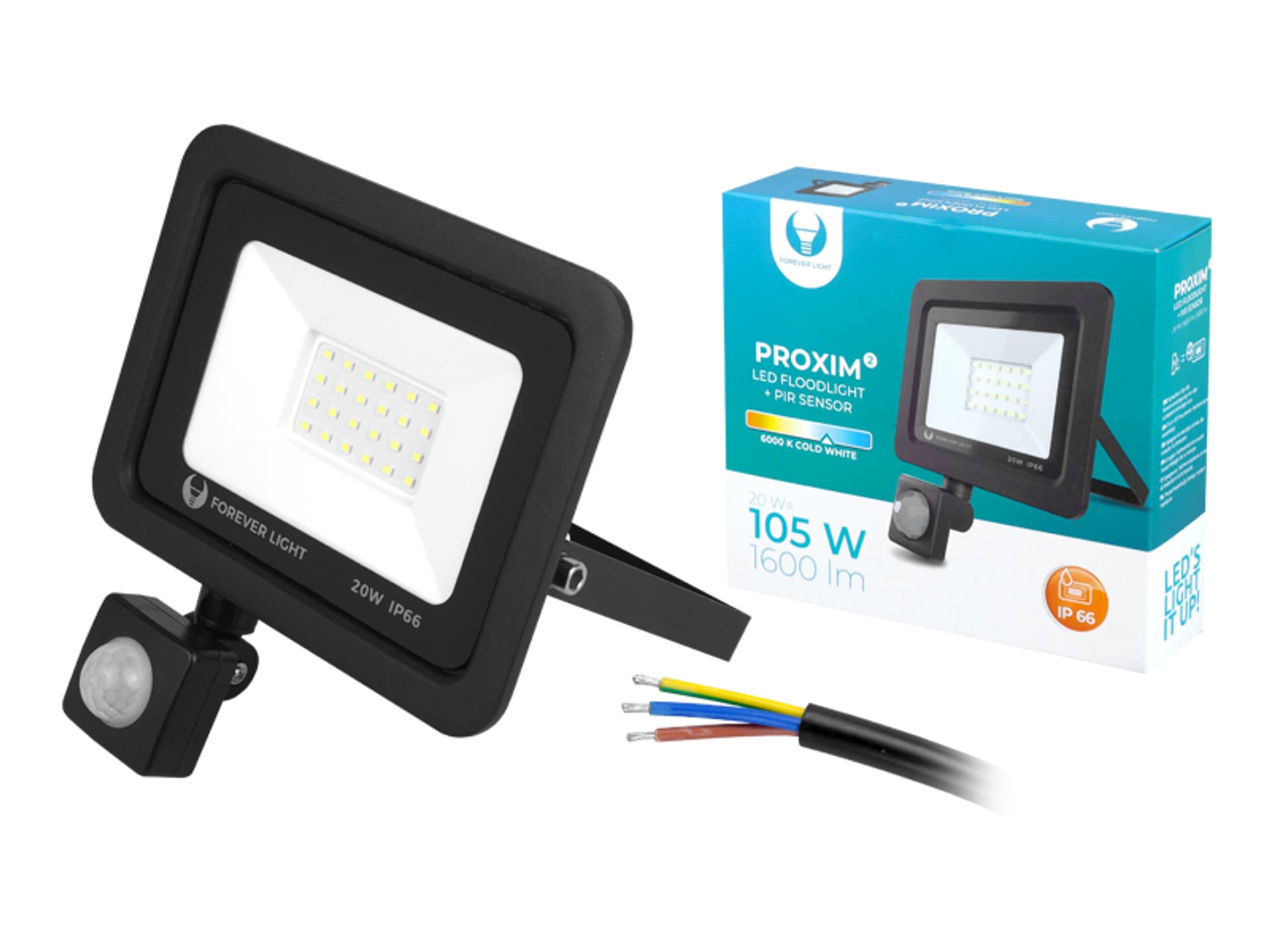 

1 szt. PS Naświetlacz Proxim II SLIM LED + PIR SMD, 20 W, 6000 K, biały zimny.