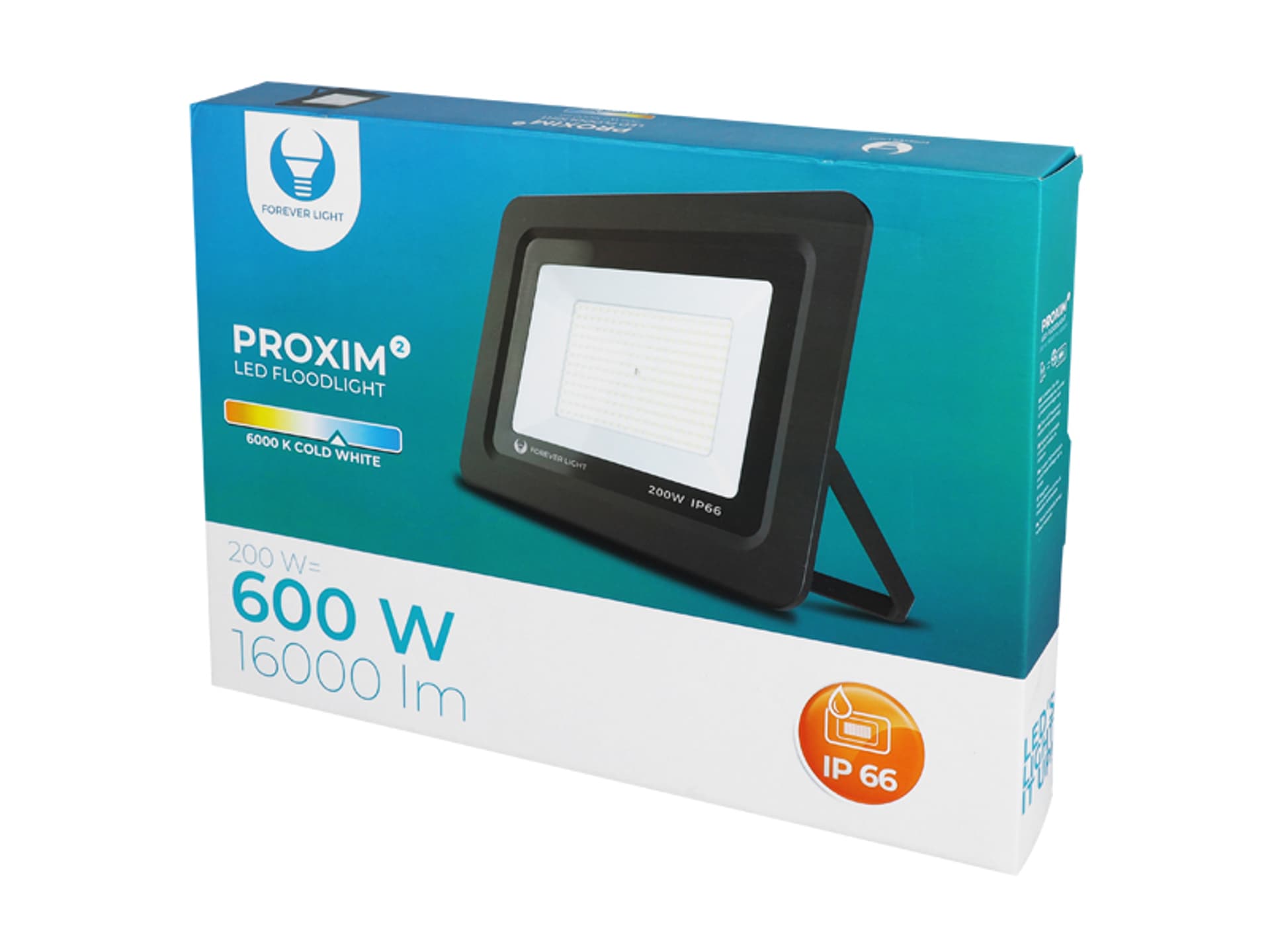 

1 szt. PS Naświetlacz Proxim II, Slim LED SMD, 200 W, 6000 K, biały zimny.