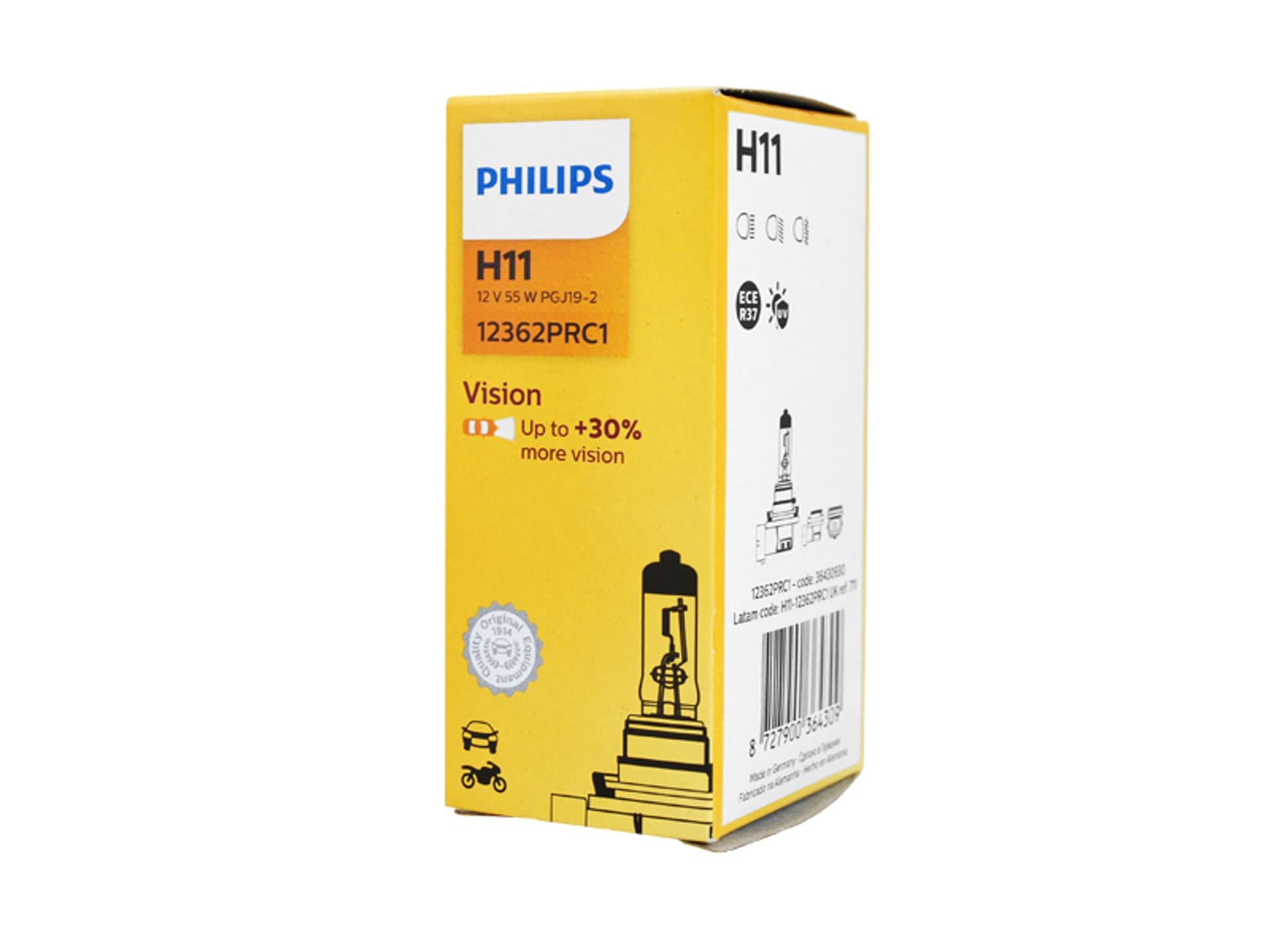 

Żarówka samochodowa PHILIPS H11 12V 55W PGJ19-2 VISION. (1LM)