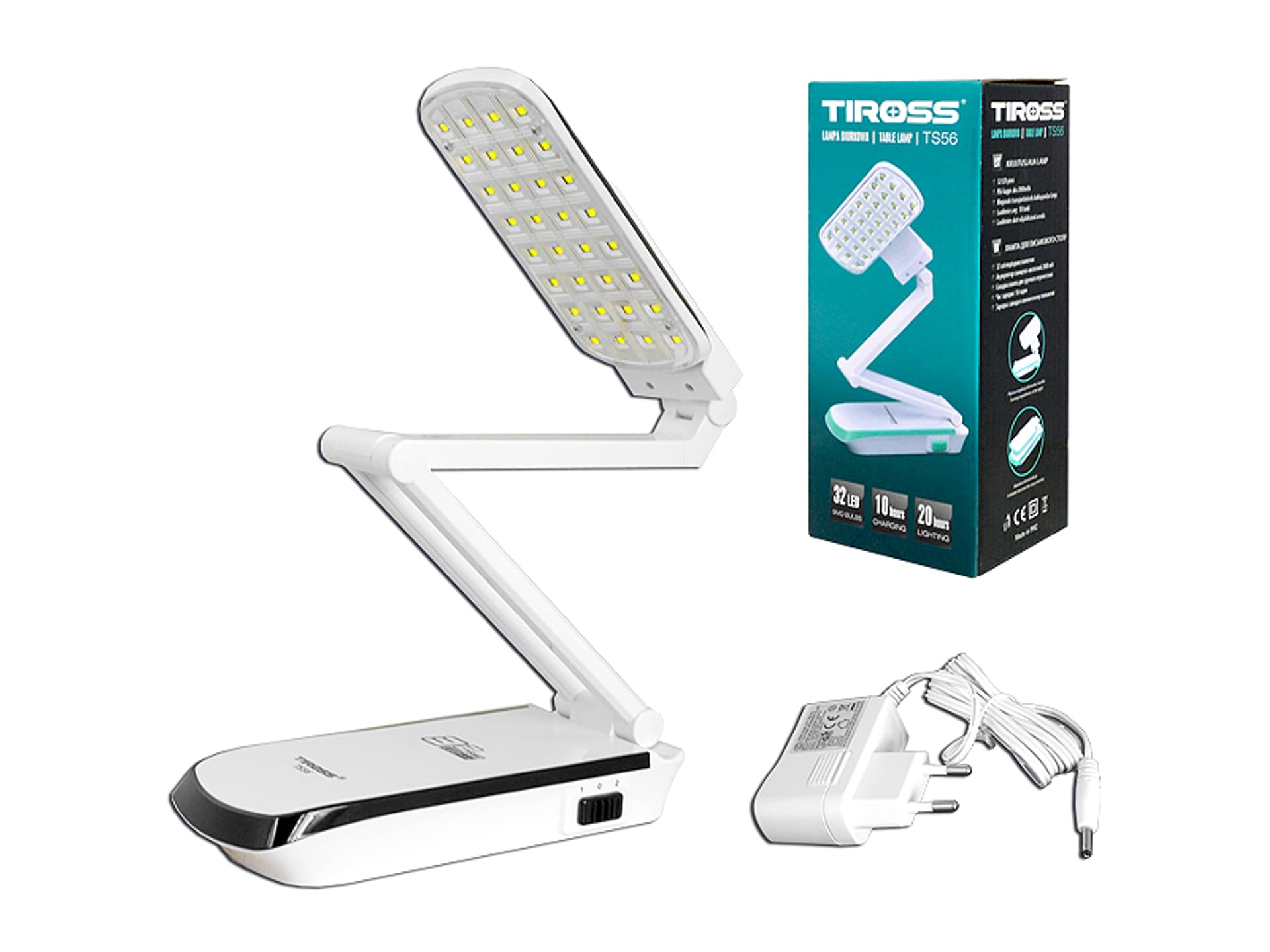 

Lampka biurkowa 32-LED TS-56 z akum.2000mAh składana czarna (1LM)