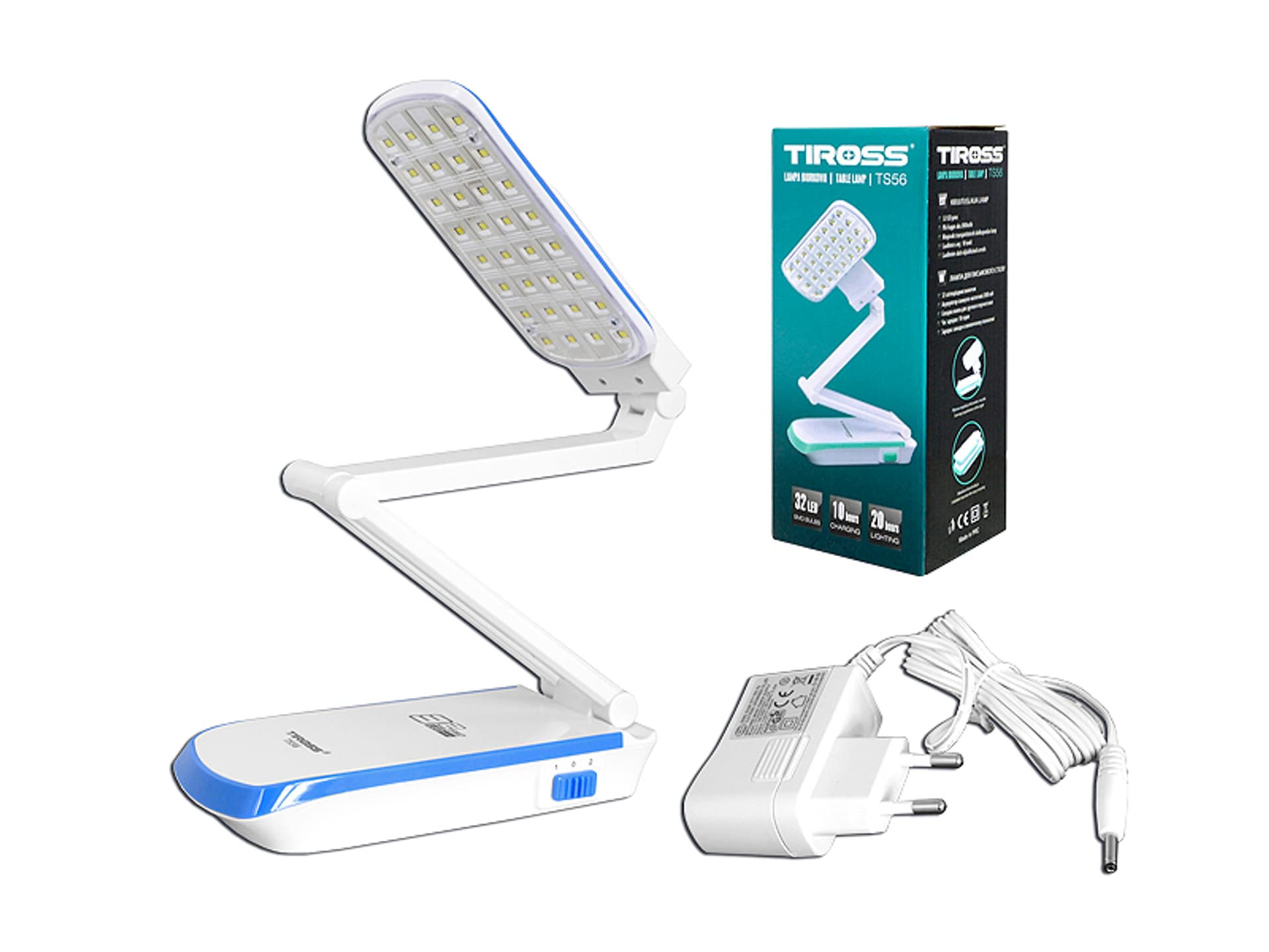 

Lampka biurkowa 32-LED TS-56 z akum.2000mAh składana niebieska (1LM)