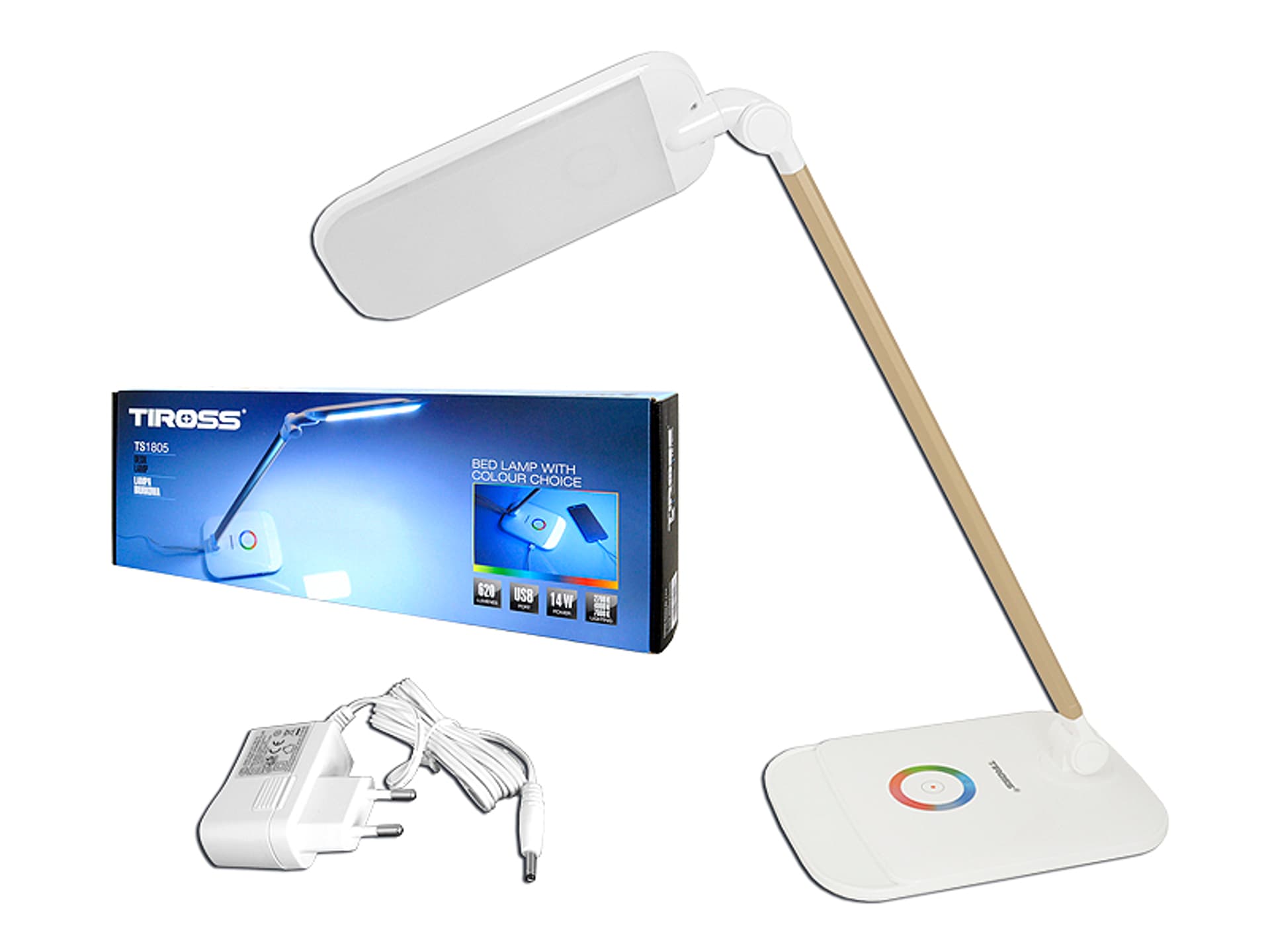 

1 szt. Lampka biurkowa 66-LED TS-1805 14W 3 barwy światła 2700K/4000K/7000K