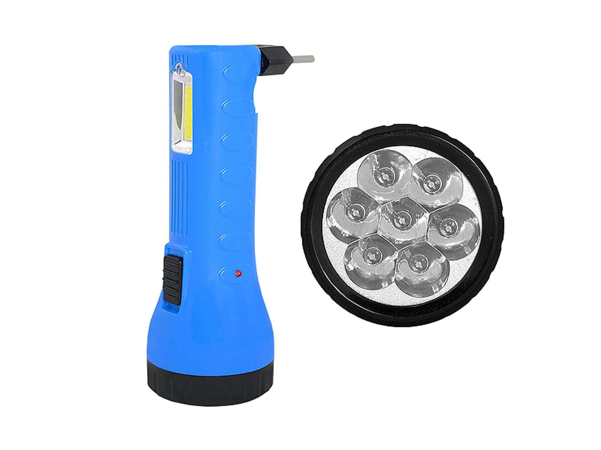

Latarka ręczna 7-LED+COB TS-1139 z akumulatorem, niebieska. (1LM)