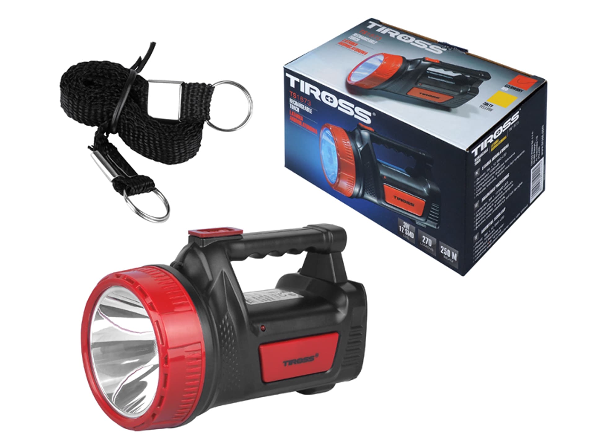 

Latarka ręczna 1 x LED 3 W + 12 x LED SMD z akumulatorem 1000 mAh, czerwona. (1LM)