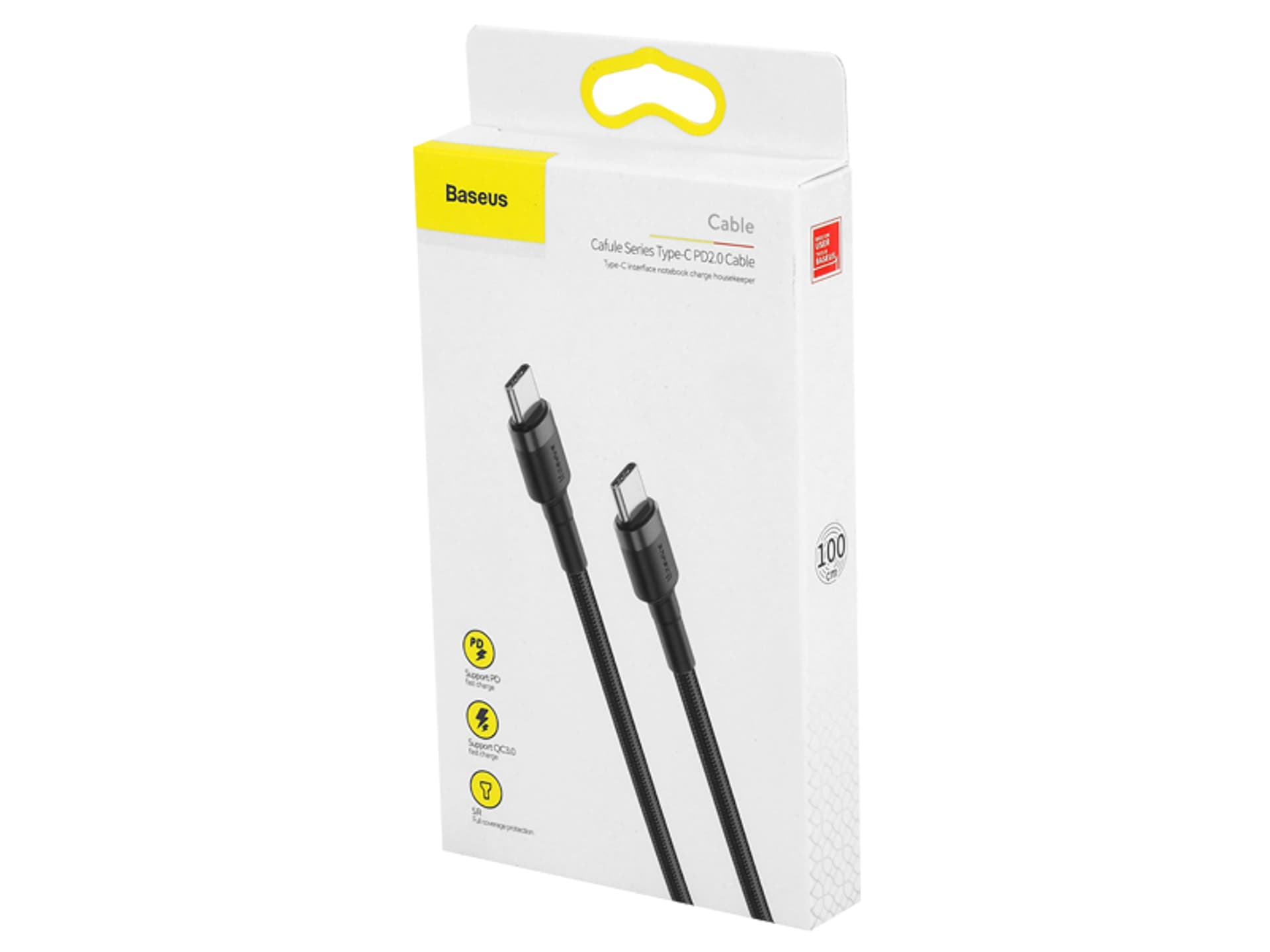 

PS Kabel Type-C -Type-C Baseus, 1 m, 60 W, 3 A, Quick Charge 3.0, Power Delivery. (1LM)