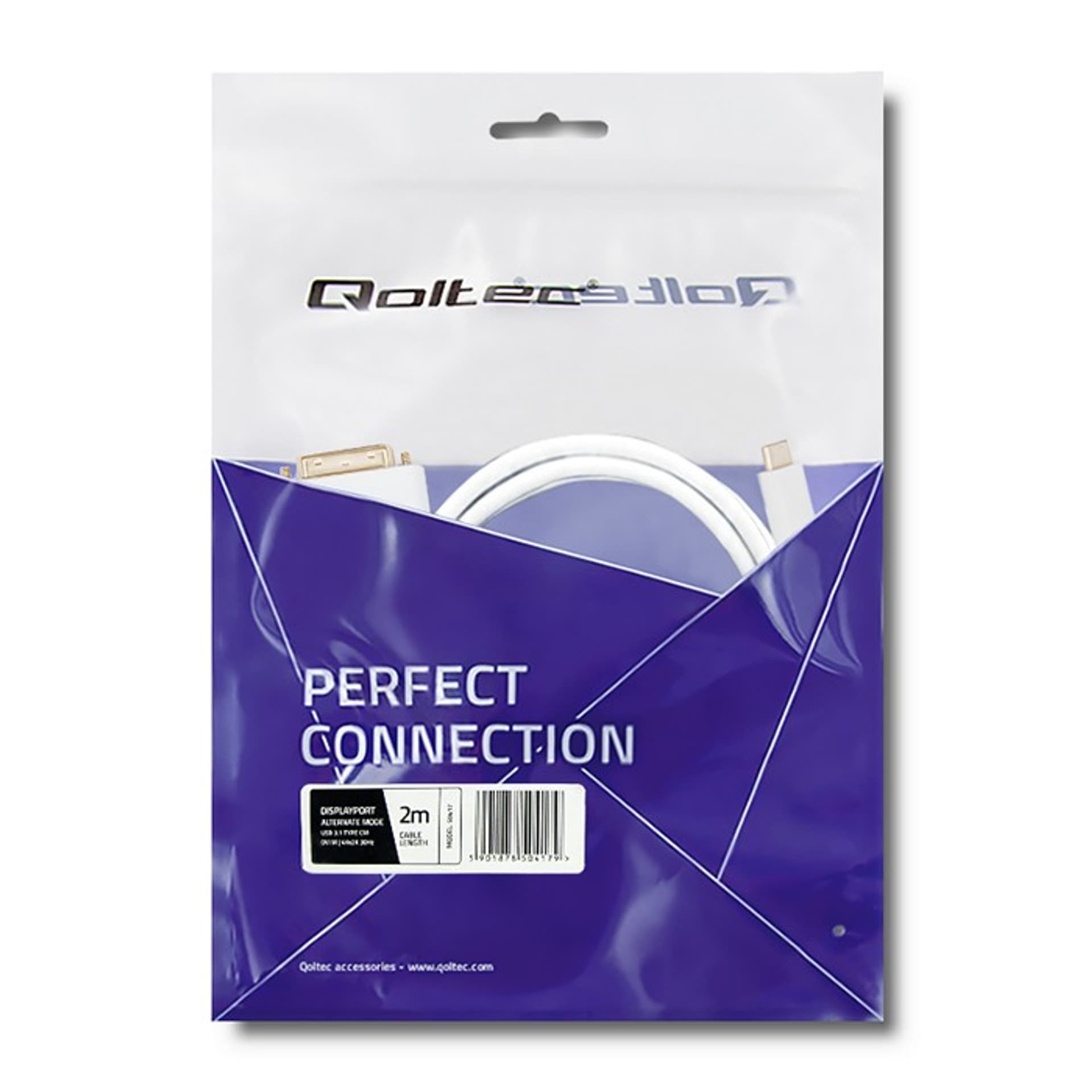 

Qoltec Kabel USB 3.1 typ C męski/ DVI męski | 4K | Alternate mode | 2m (0NC)