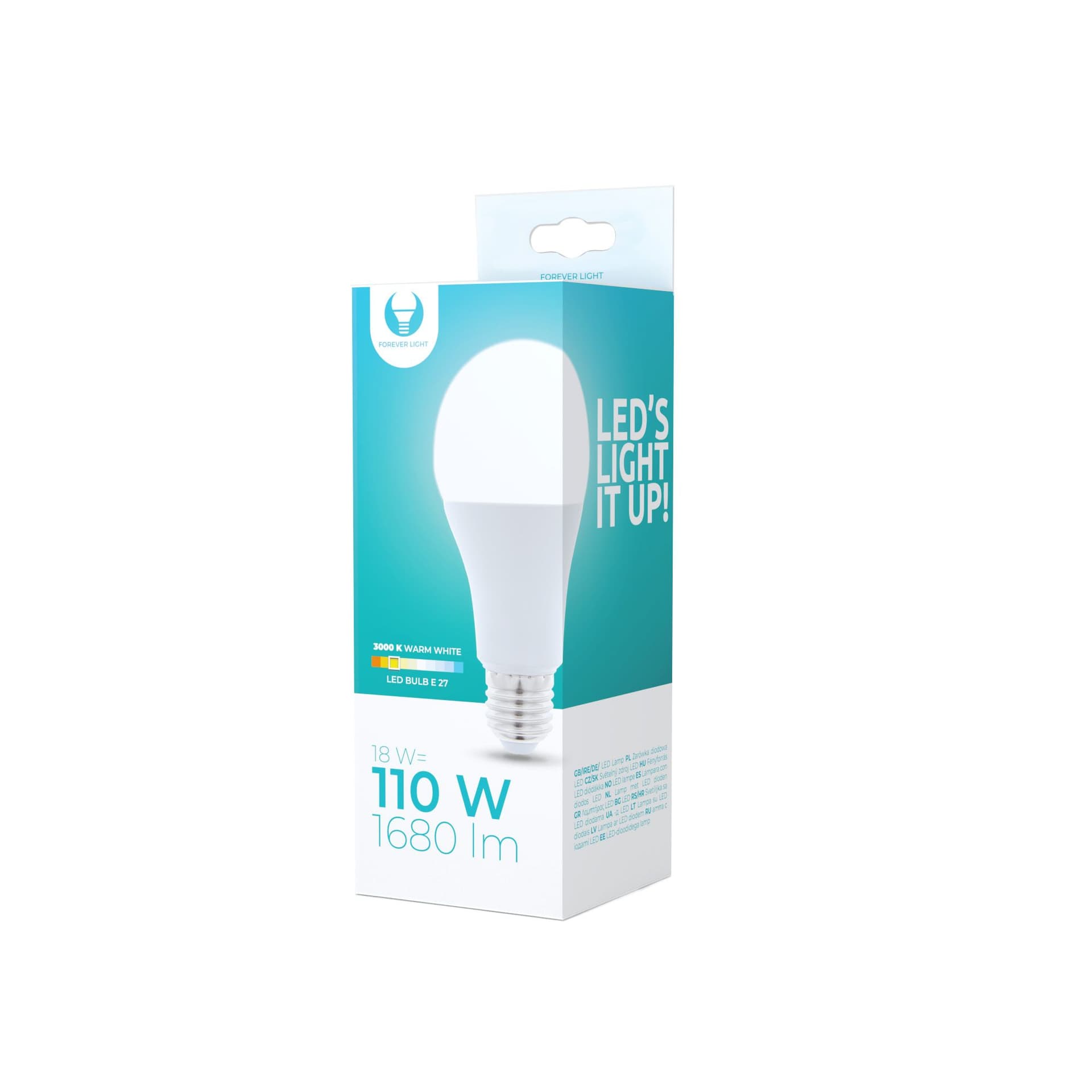 

1 szt. Żarówka LED E27 A65 18W 230V 3000K 1680lm Forever Light.