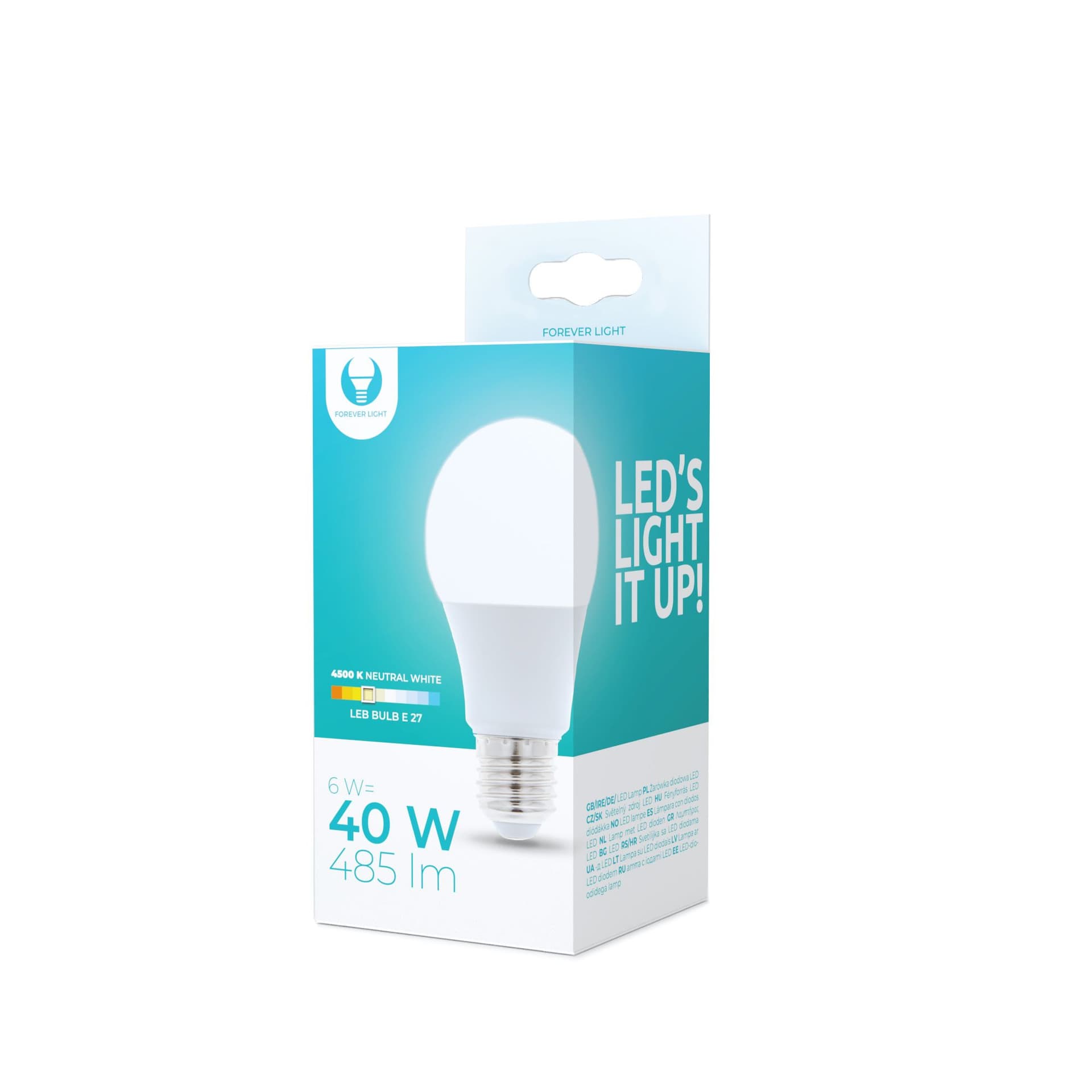 

1 szt. Żarówka LED E27 A60 6W 230V 4500K 485lm Forever Light.