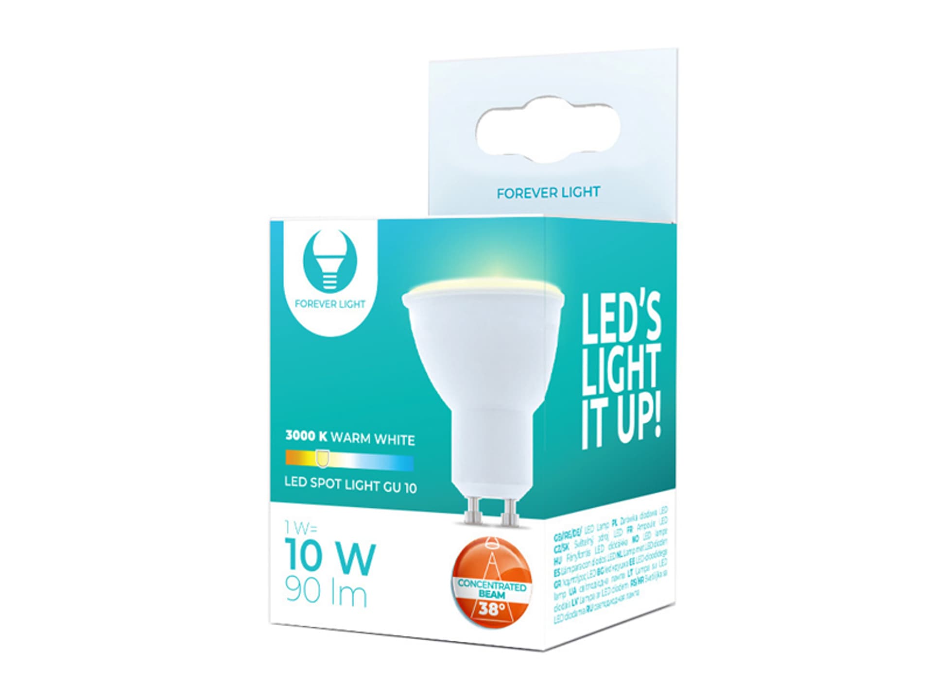 

1 szt. PS Żarówka LED TFO GU10, 230 W, 1 W, 3000 K, 90 lm, (do podbitki) 38.
