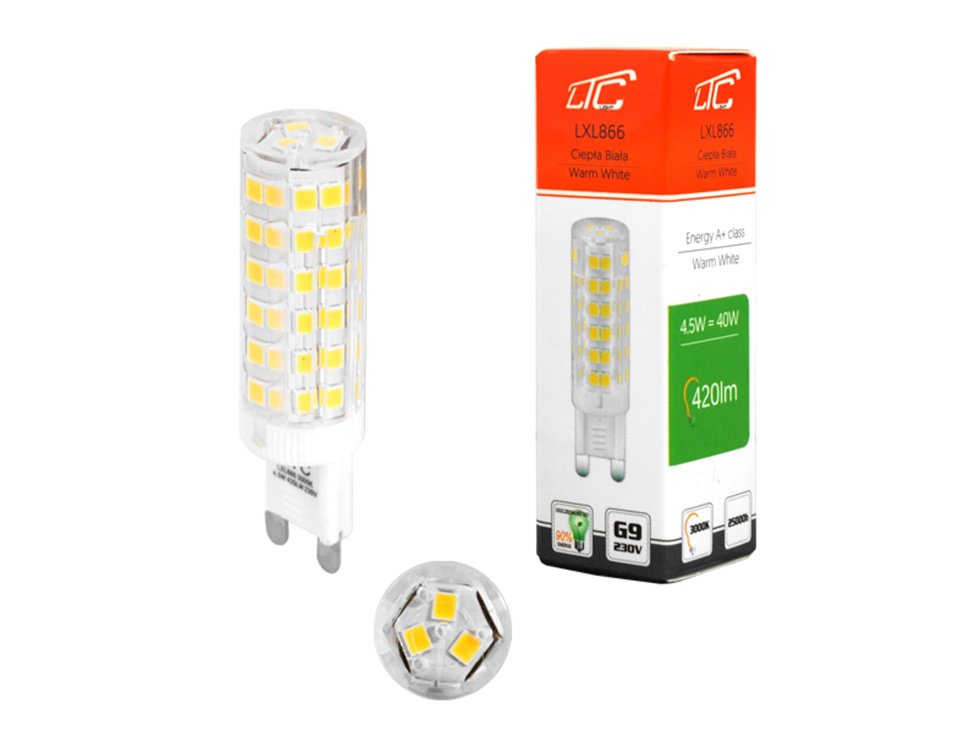 

PS Żarówka LED G9 4,5W 3000K 420lm 230V. (1LM)