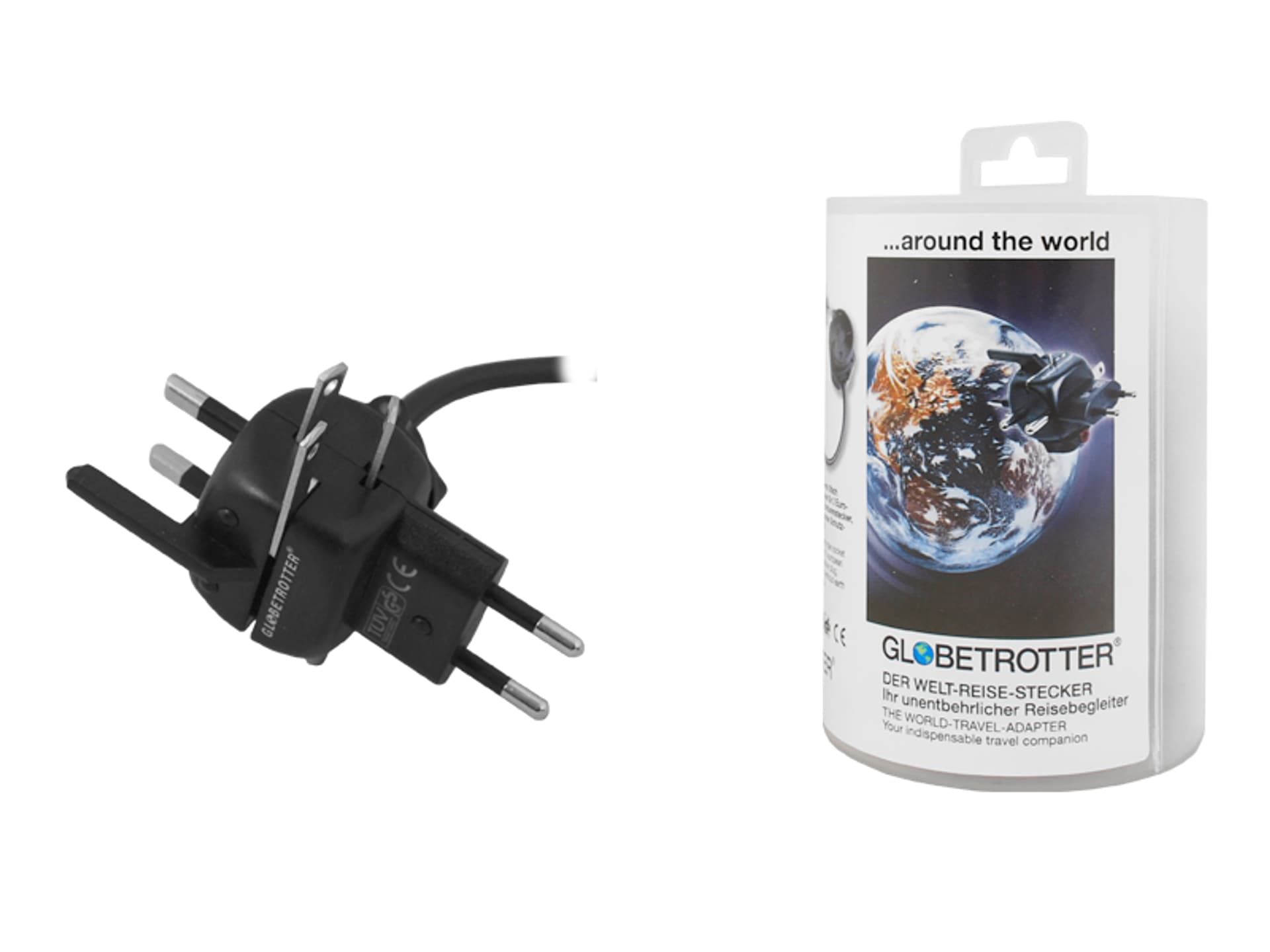 

1 szt. Adapter AC GLOBETROTTER uniwersalny z kablem EU/UK/USA, (BOX).
