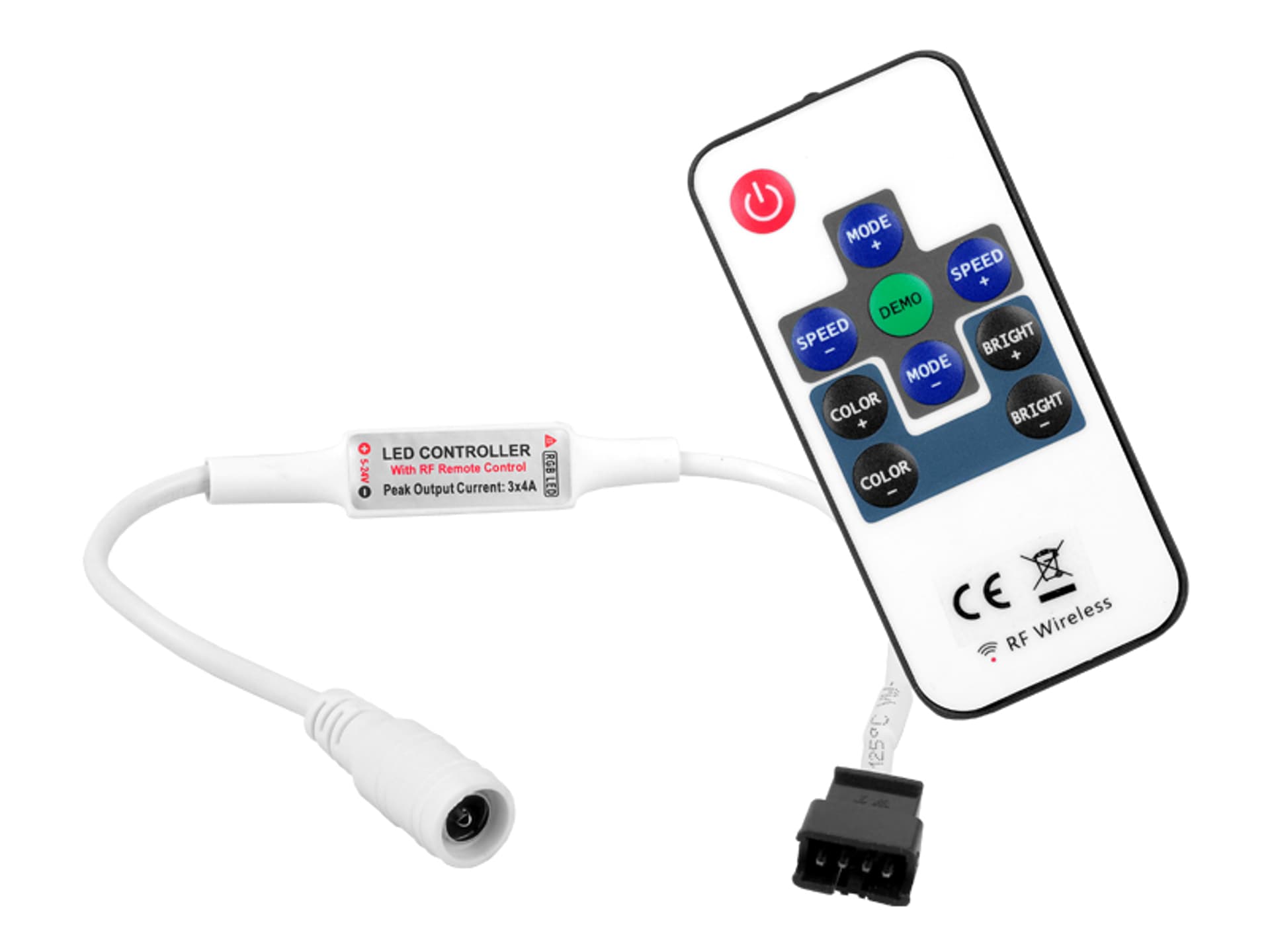 

1 szt. Sterownik RGB Mini RF, 72 W, radiowy, pilot 10 przycisków.