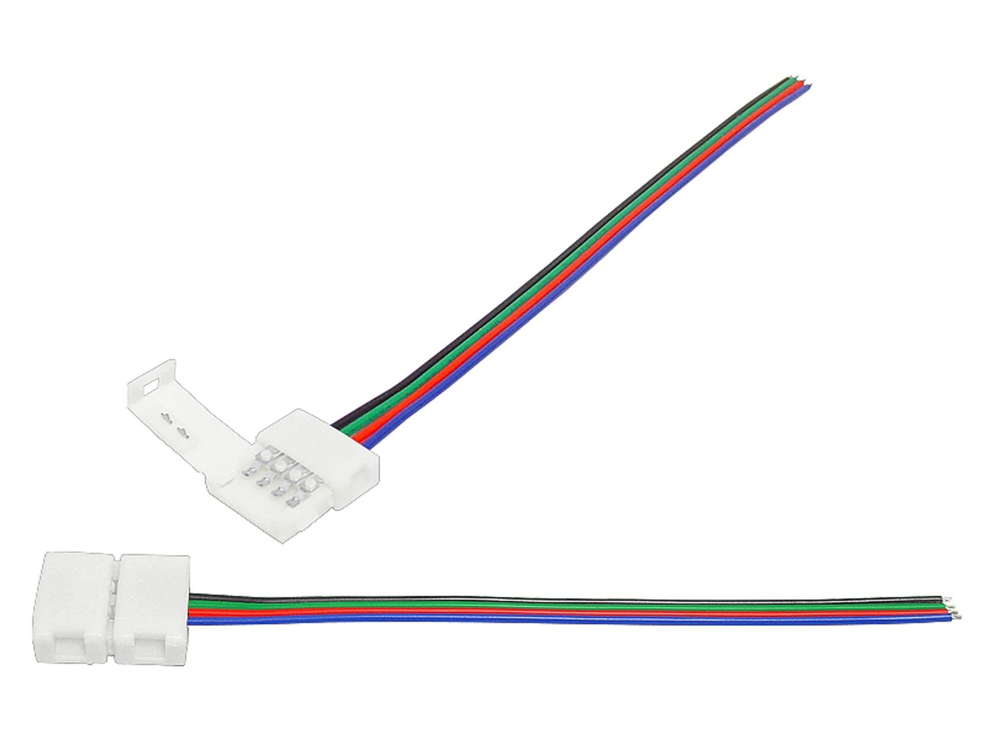 

5 szt. Złącze taśmy LED RGB 10mm, zatrzask z przewodami.