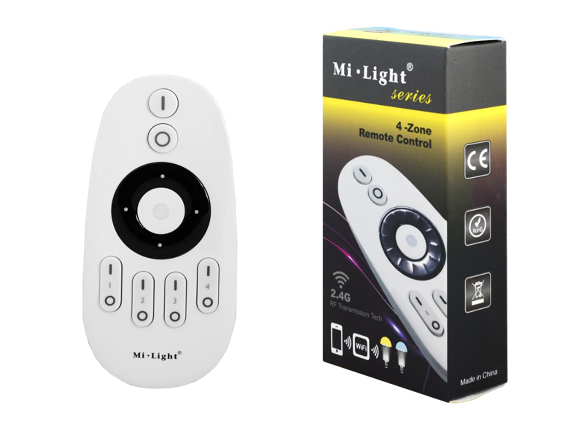 

Mi-Light pilot ściemniacz dwukanałowy, regulator CCT 4-strefowy 2.4g/WiFi/sterowanie radiowe. (1LM)