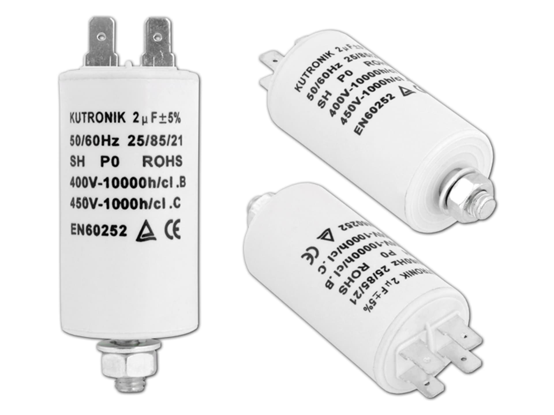 

1 szt. Kondensator silnikowy 2uF/450VAC.