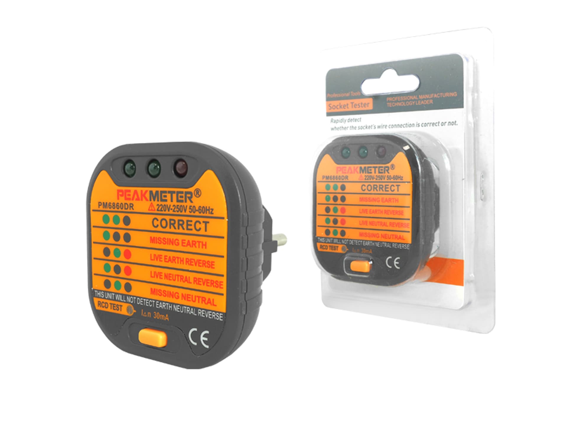 

1 szt. Tester gniazd elektrycznych PM6860DR.