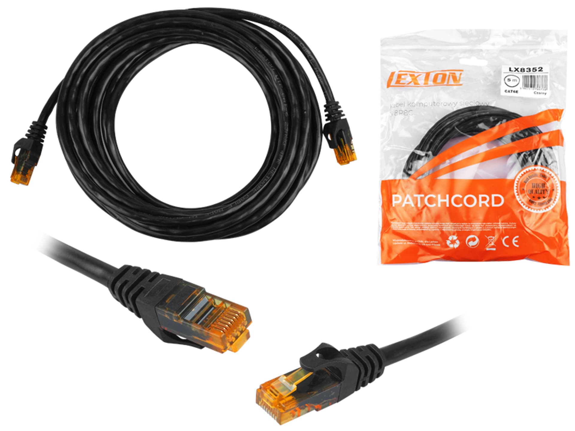 

Kabel komputerowy sieciowy 1:1 8P8C, CAT6E, 5 m (patchcord). (1LM)