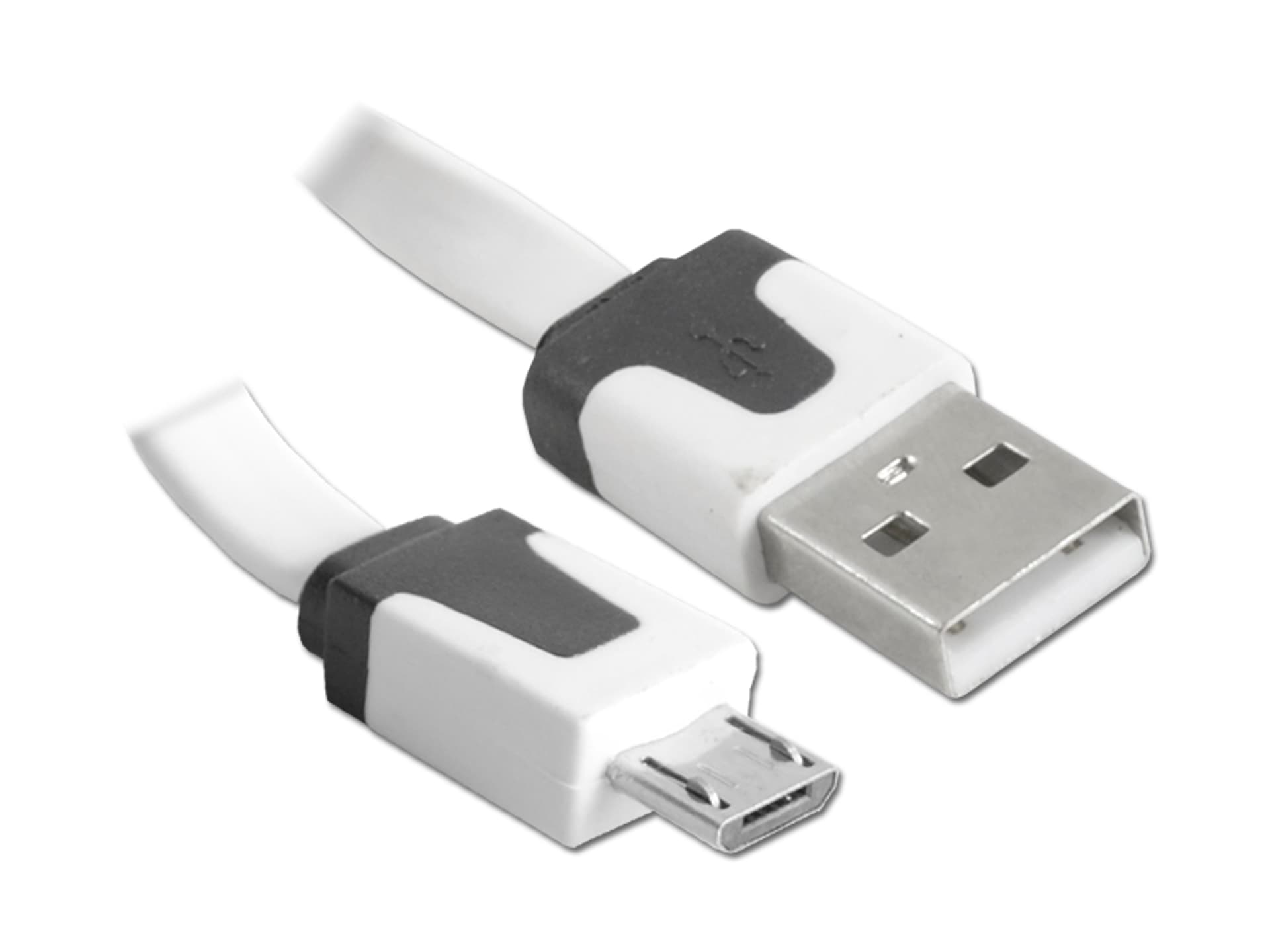 

1 szt. Kabel USB-micro USB biały płaski