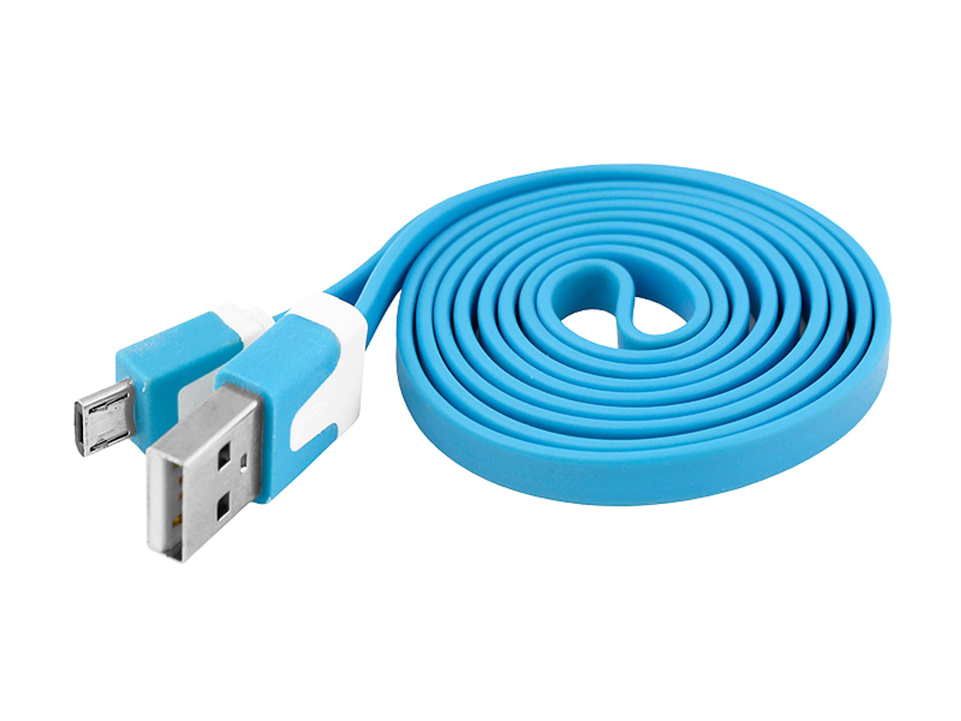 

1 szt. PS Kabel USB-micro USB, niebieski płaski.